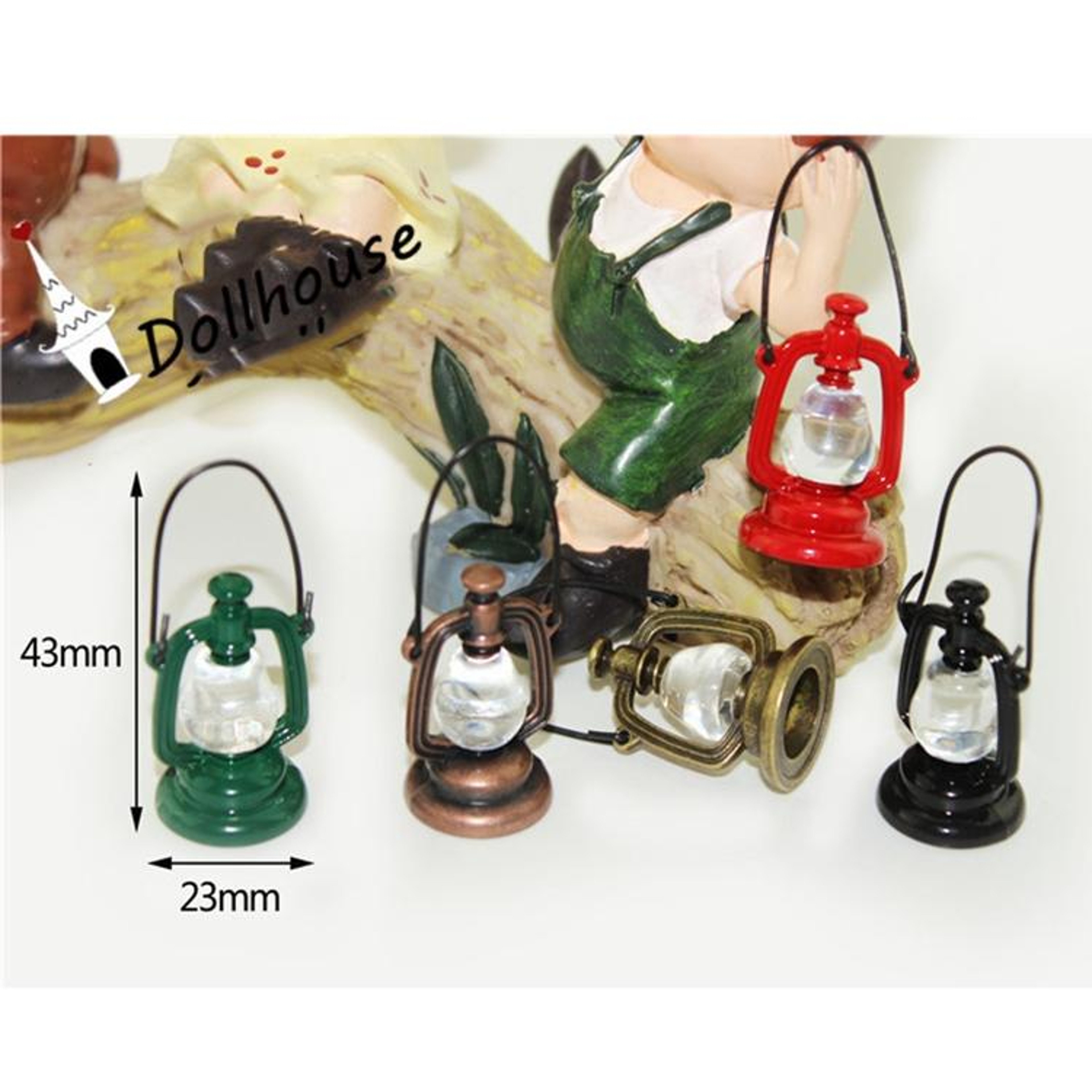 Retro Dollhouse Miniature Oil Lamp Vintage Dollhouse Accessories For Kids Role Play And DIY Display 2