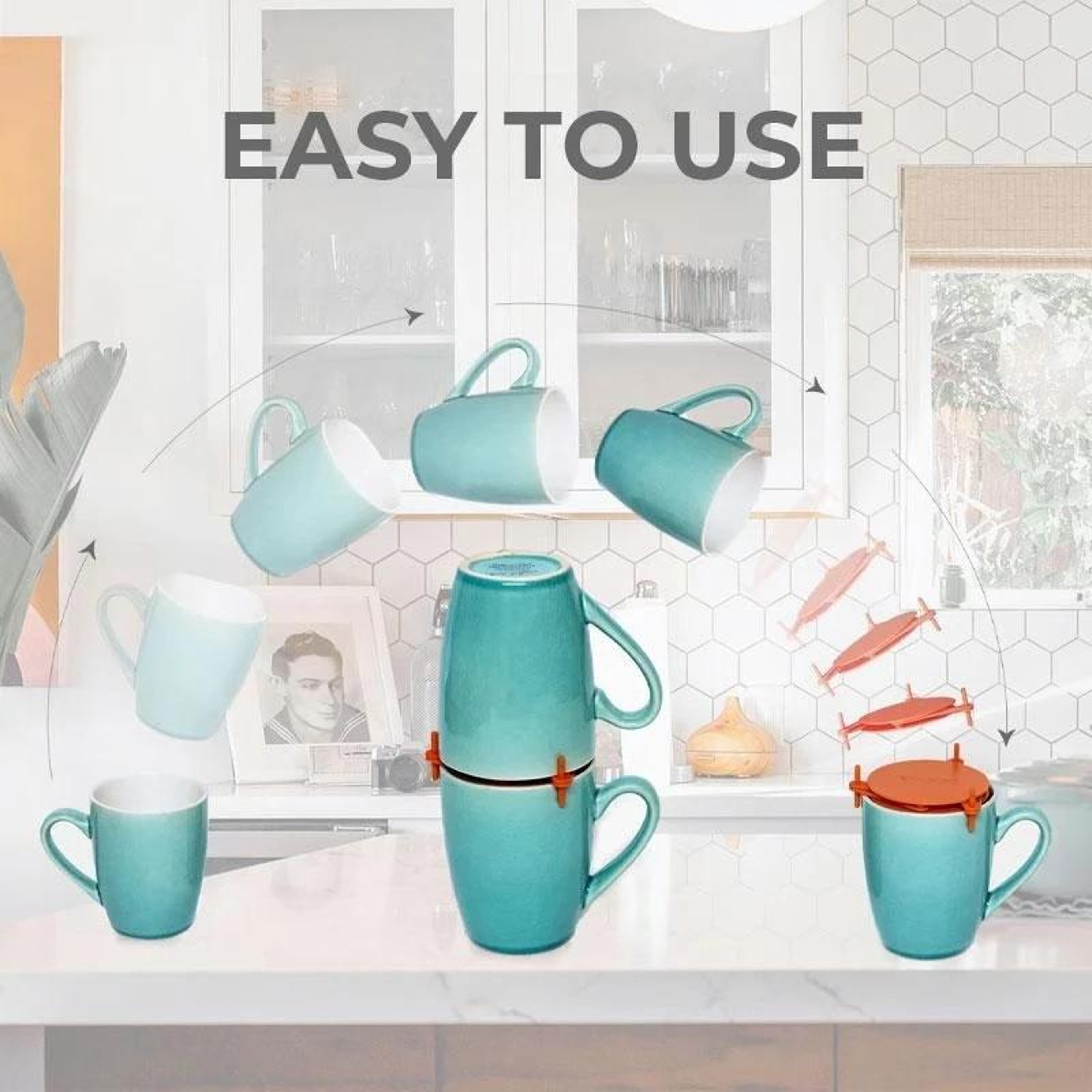 Adjustable Cup Holder Cup Stacking Rack For Coffee Mugs Glasses And Cabinet Organization 3