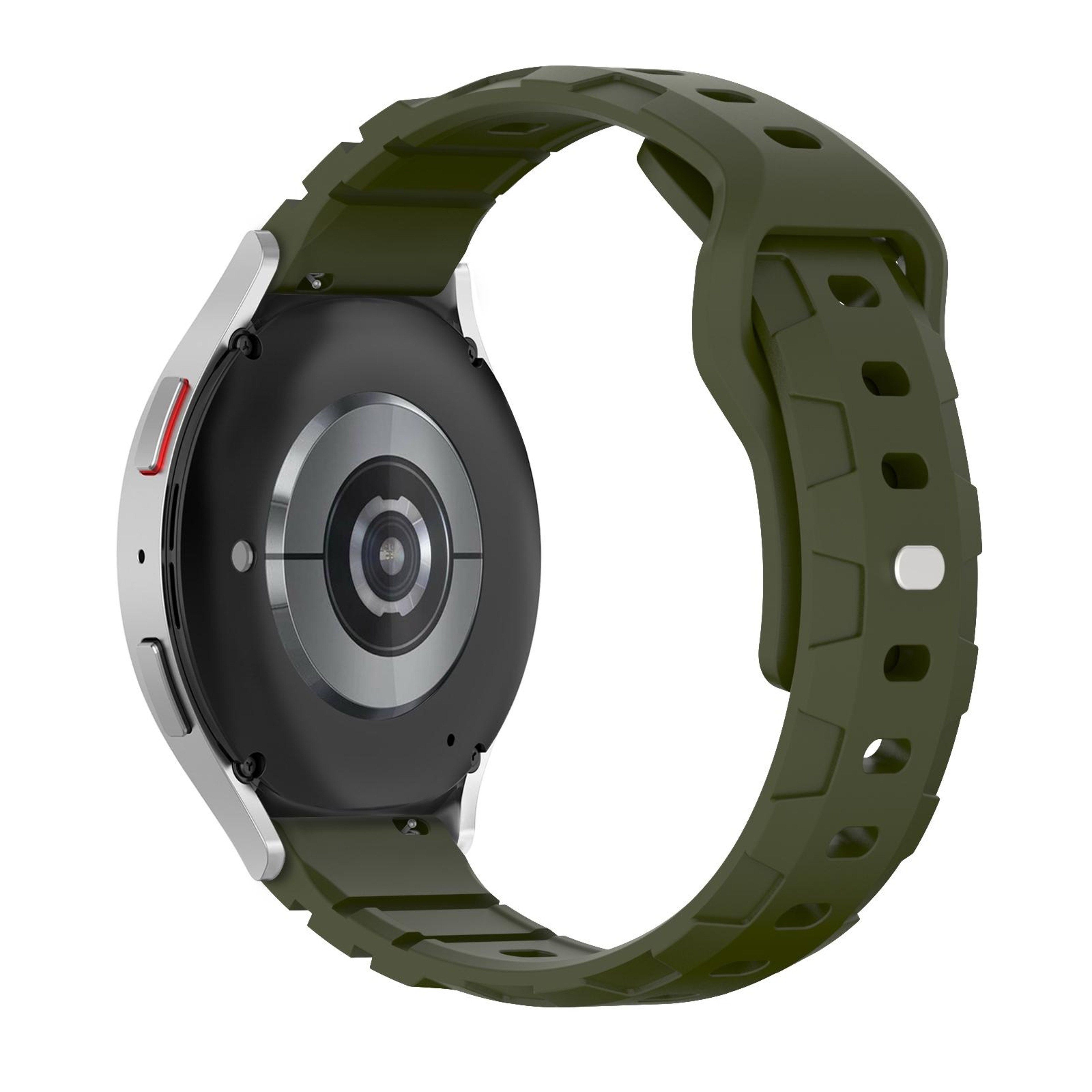 Silicone Watch Band Armor Sports Watch Strap Soft Durable Replacement Band Army Green 1