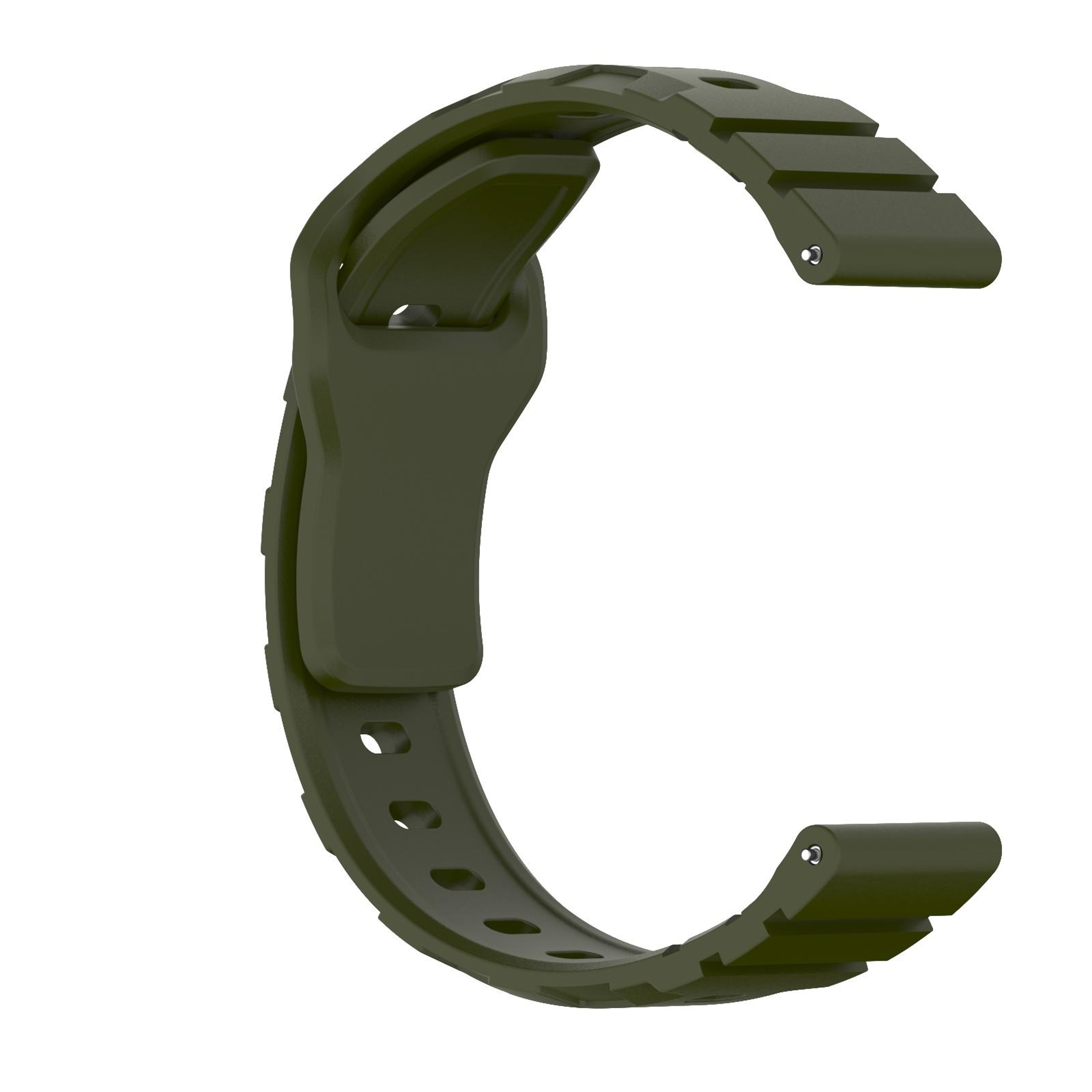 Silicone Watch Band Armor Sports Watch Strap Soft Durable Replacement Band Army Green 2