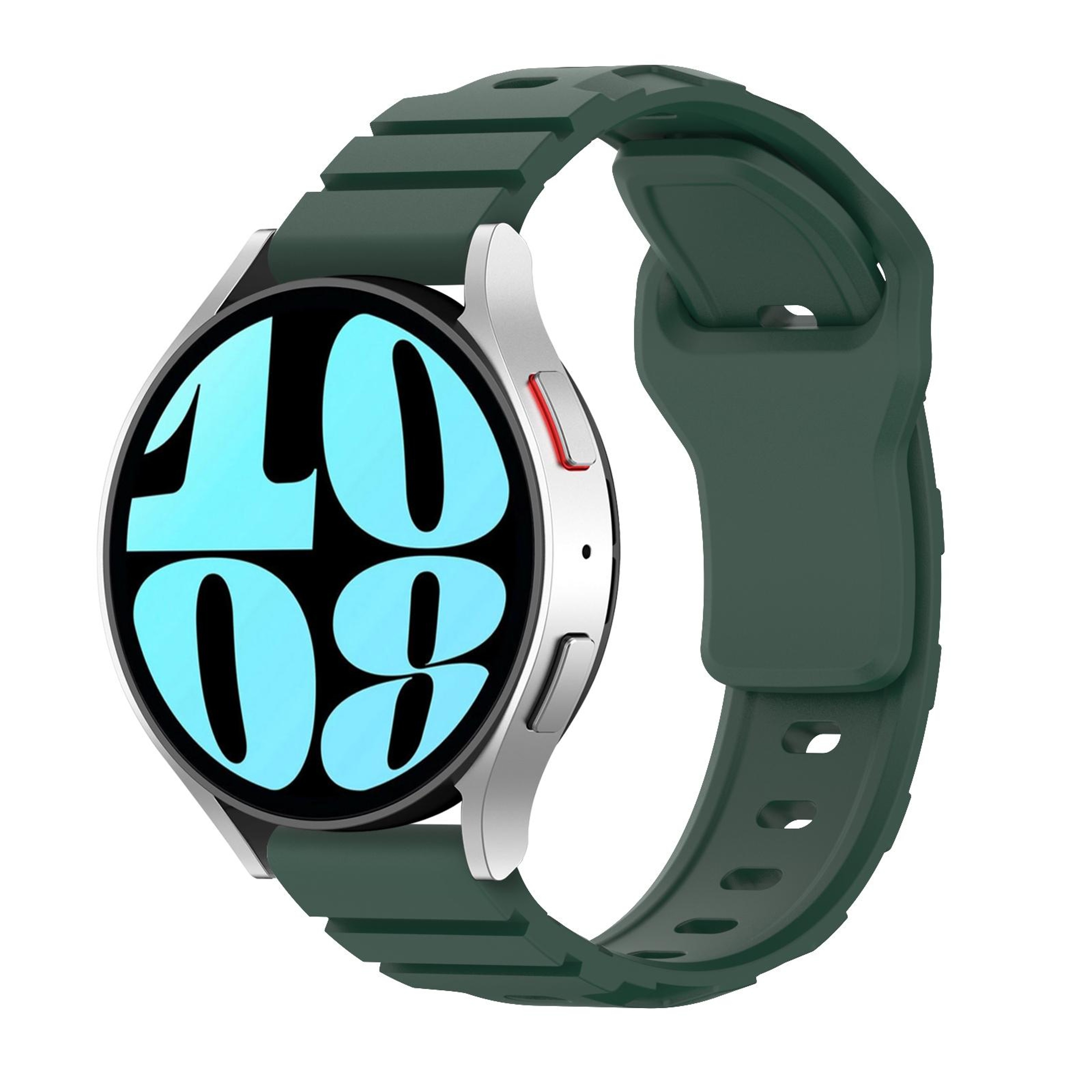 Silicone Watch Band Armor Sports Watch Strap Soft Durable Replacement Band Army Green 15