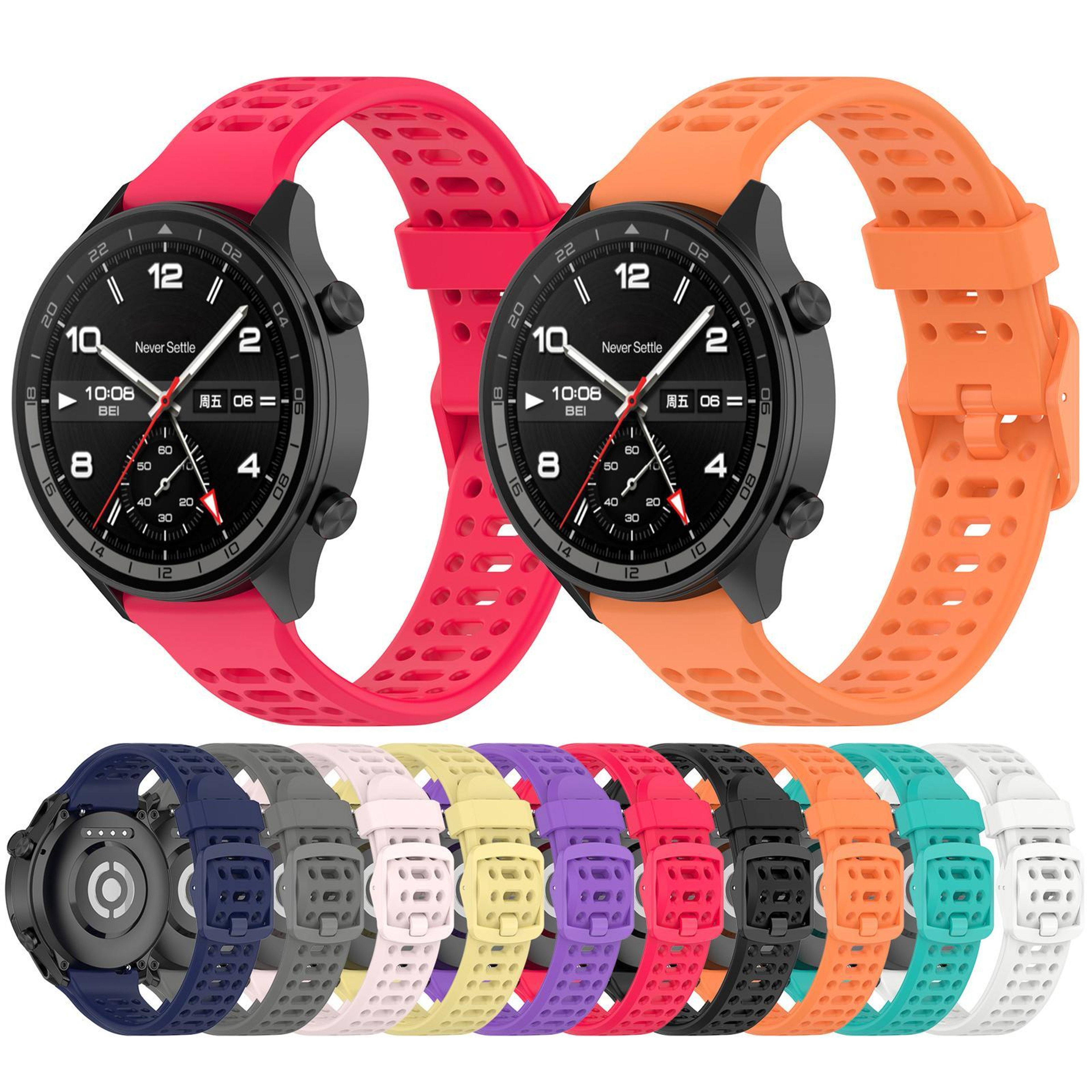 Watch Sport Band Breathable Silicone Watch Band Soft Replacement Sport Watch Strap 3