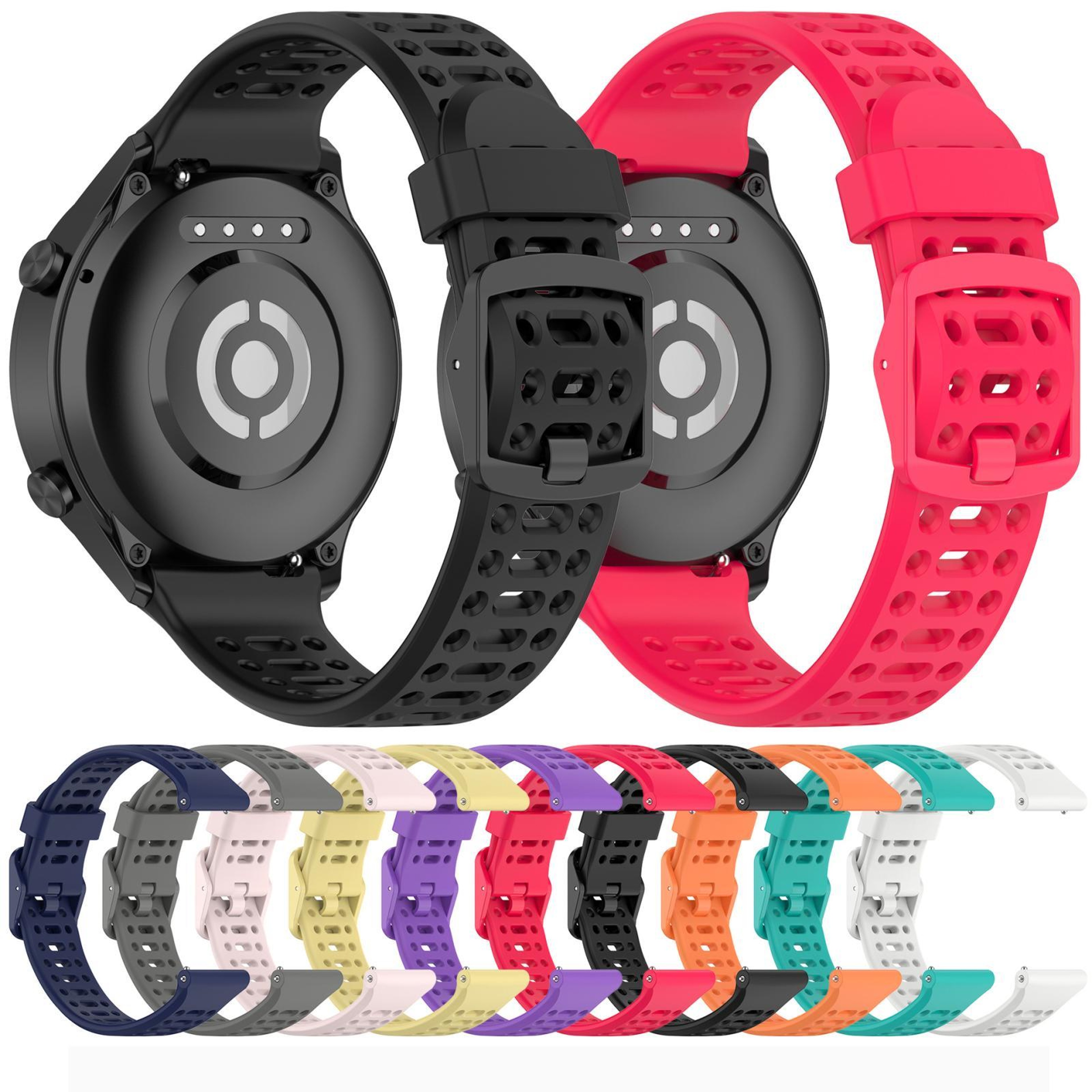 Watch Sport Band Breathable Silicone Watch Band Soft Replacement Sport Watch Strap 4