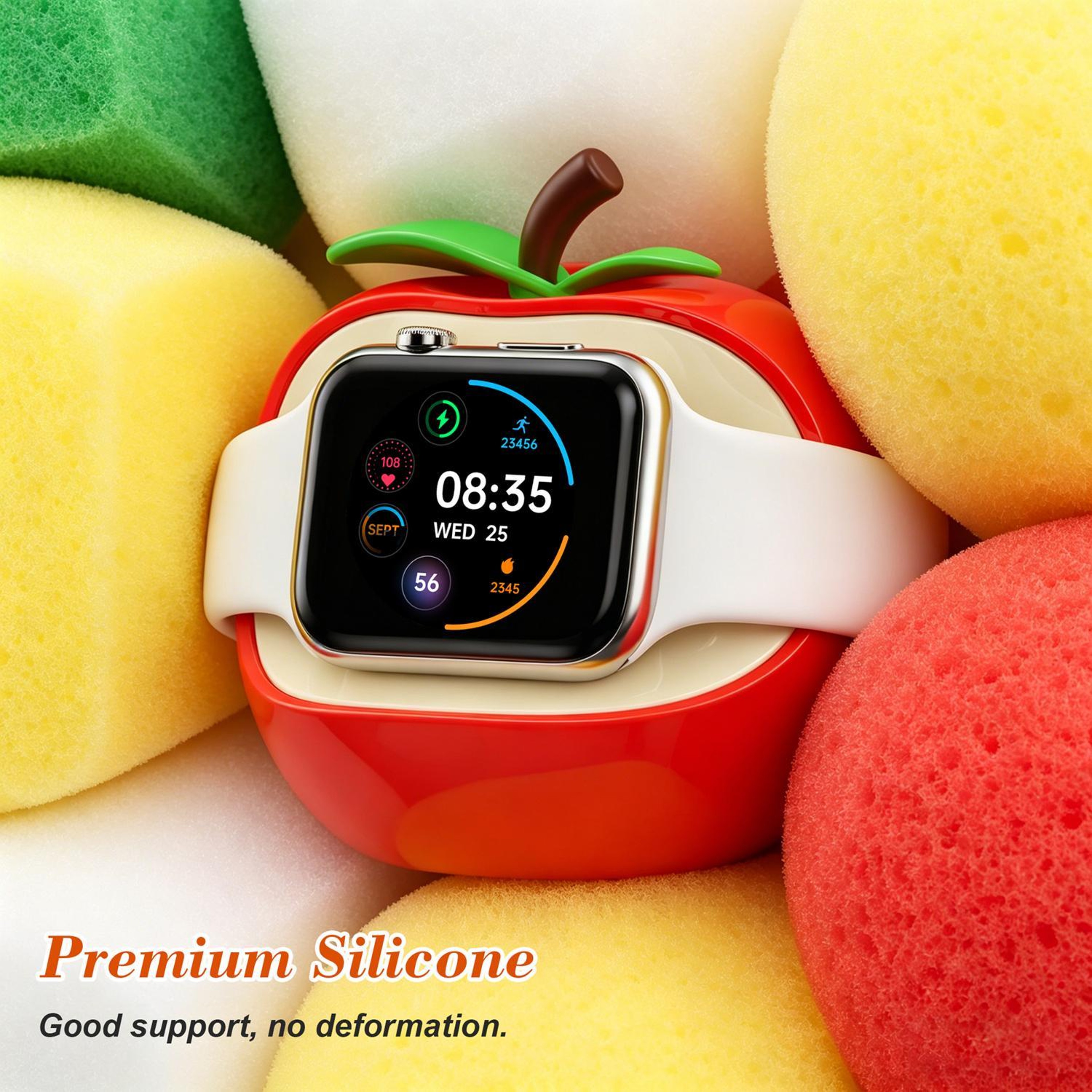 Apple Watch Charging Stand Silicone Charger Holder Apple Shaped Dock For All Apple Watch Series 1