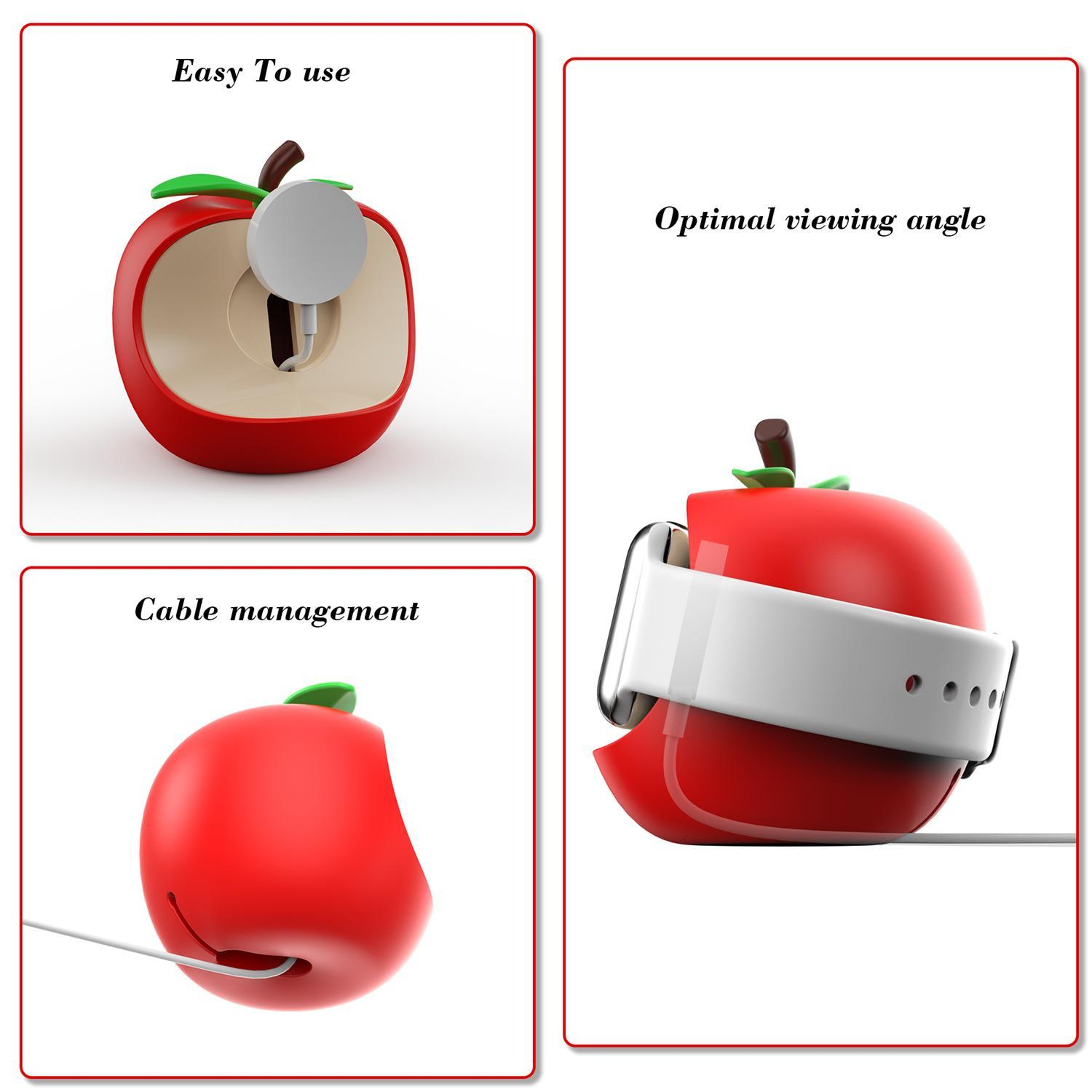 Apple Watch Charging Stand Silicone Charger Holder Apple Shaped Dock For All Apple Watch Series 4