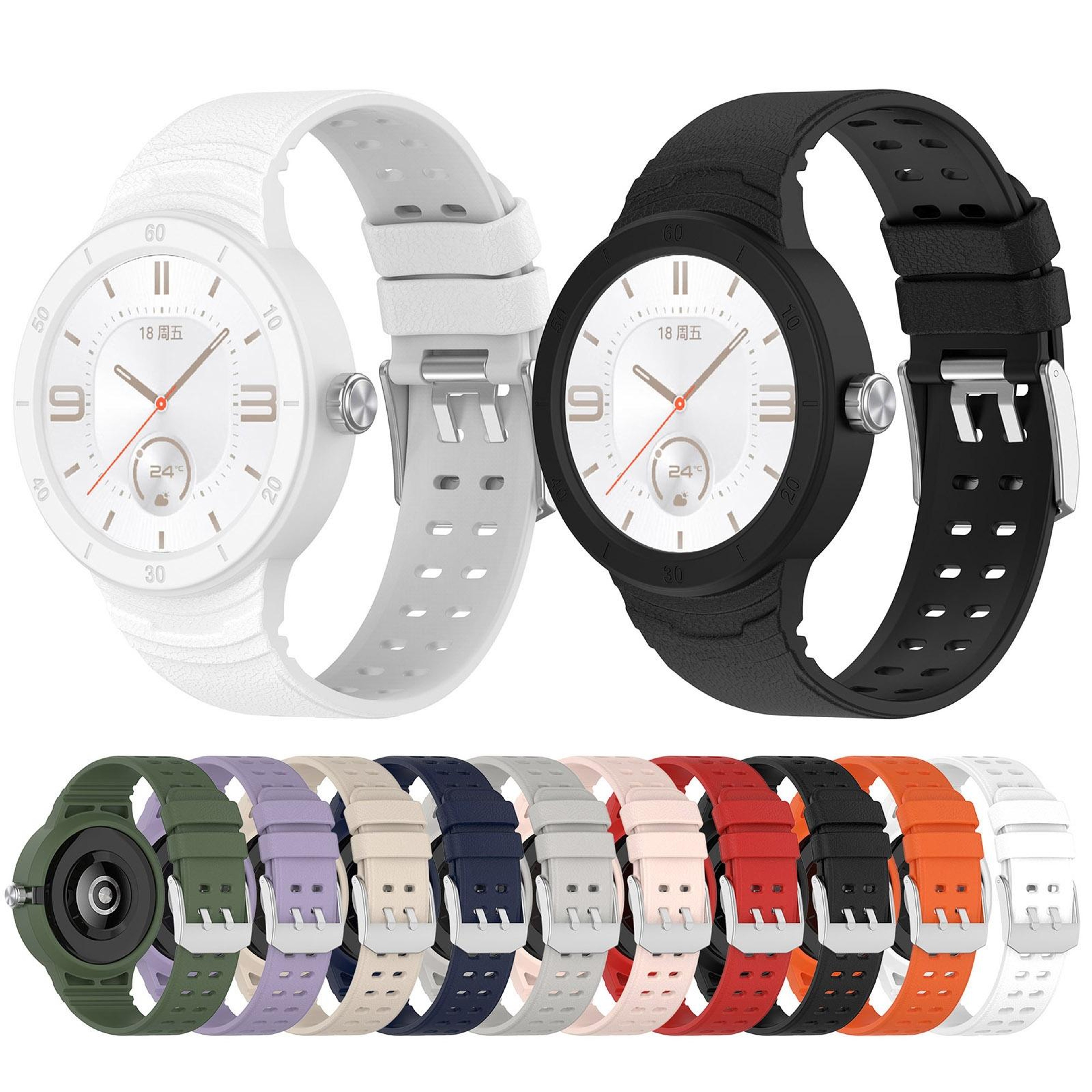 Huawei Watch GT Cyber Silicone Watch Band Breathable Integrated Replacement Strap For AllDay Comfor 3
