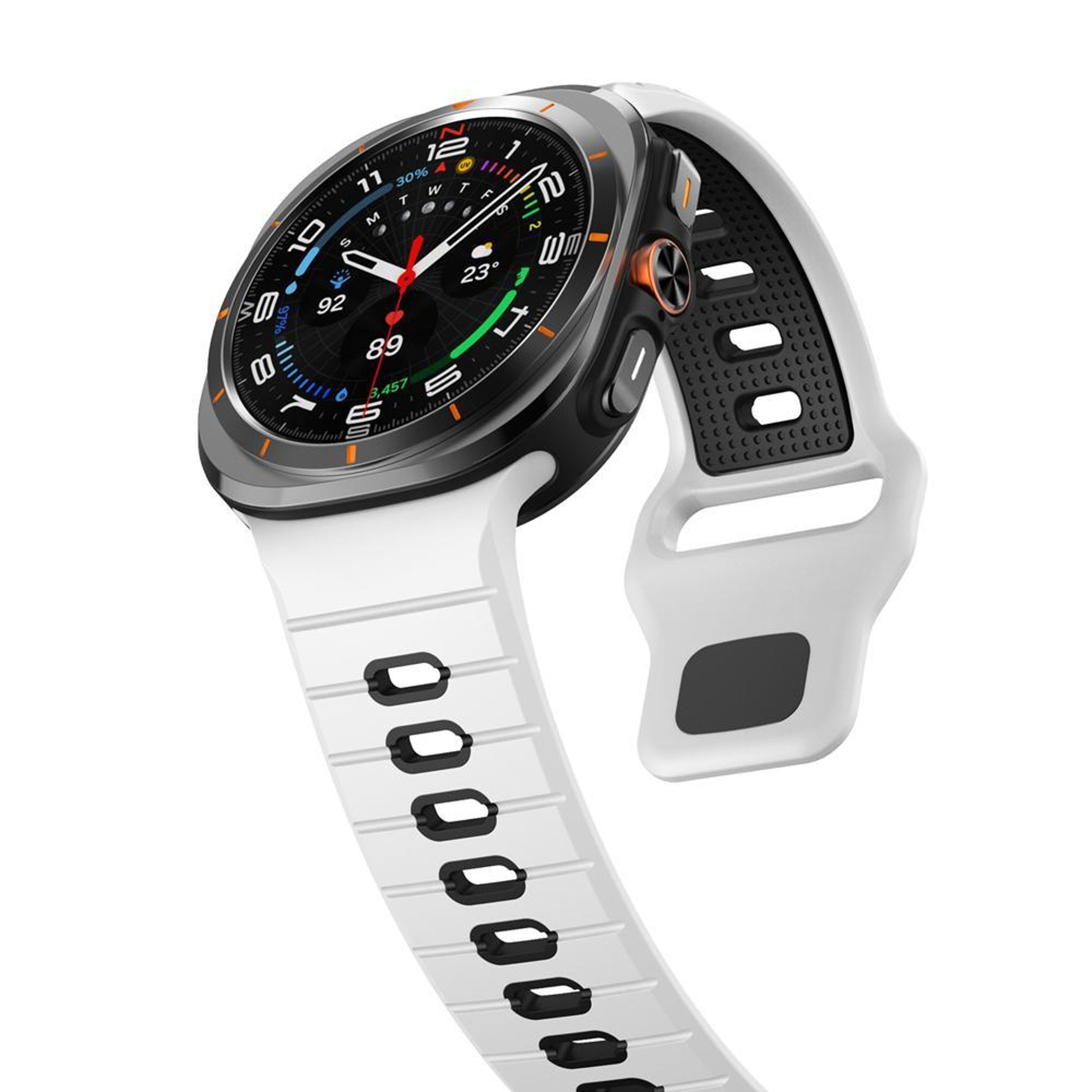 Samsung Galaxy Watch Ultra Silicone Sport Band with Reverse Buckle and Striped Design – view 4