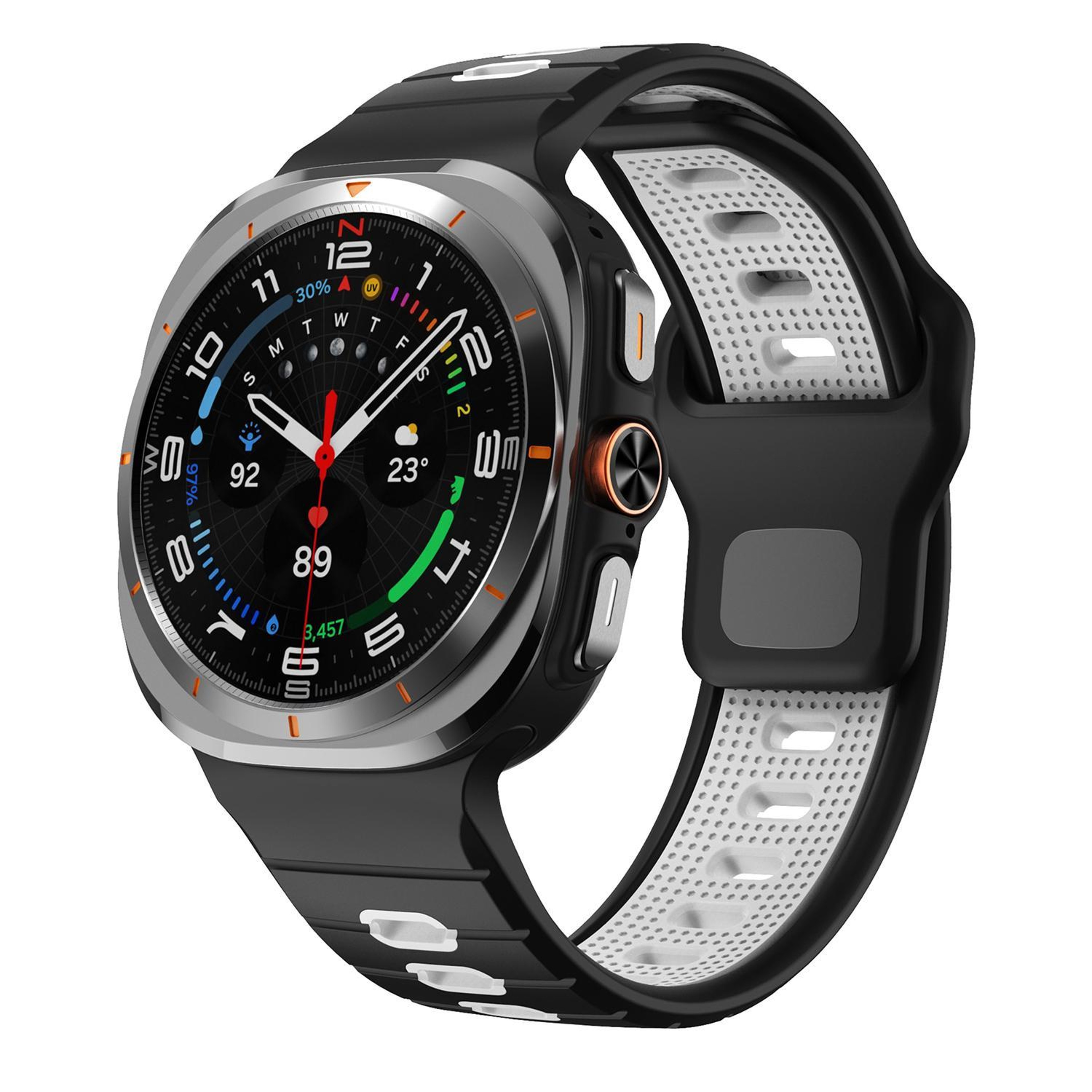 Samsung Galaxy Watch Ultra Silicone Sport Band with Reverse Buckle and Striped Design – view 11