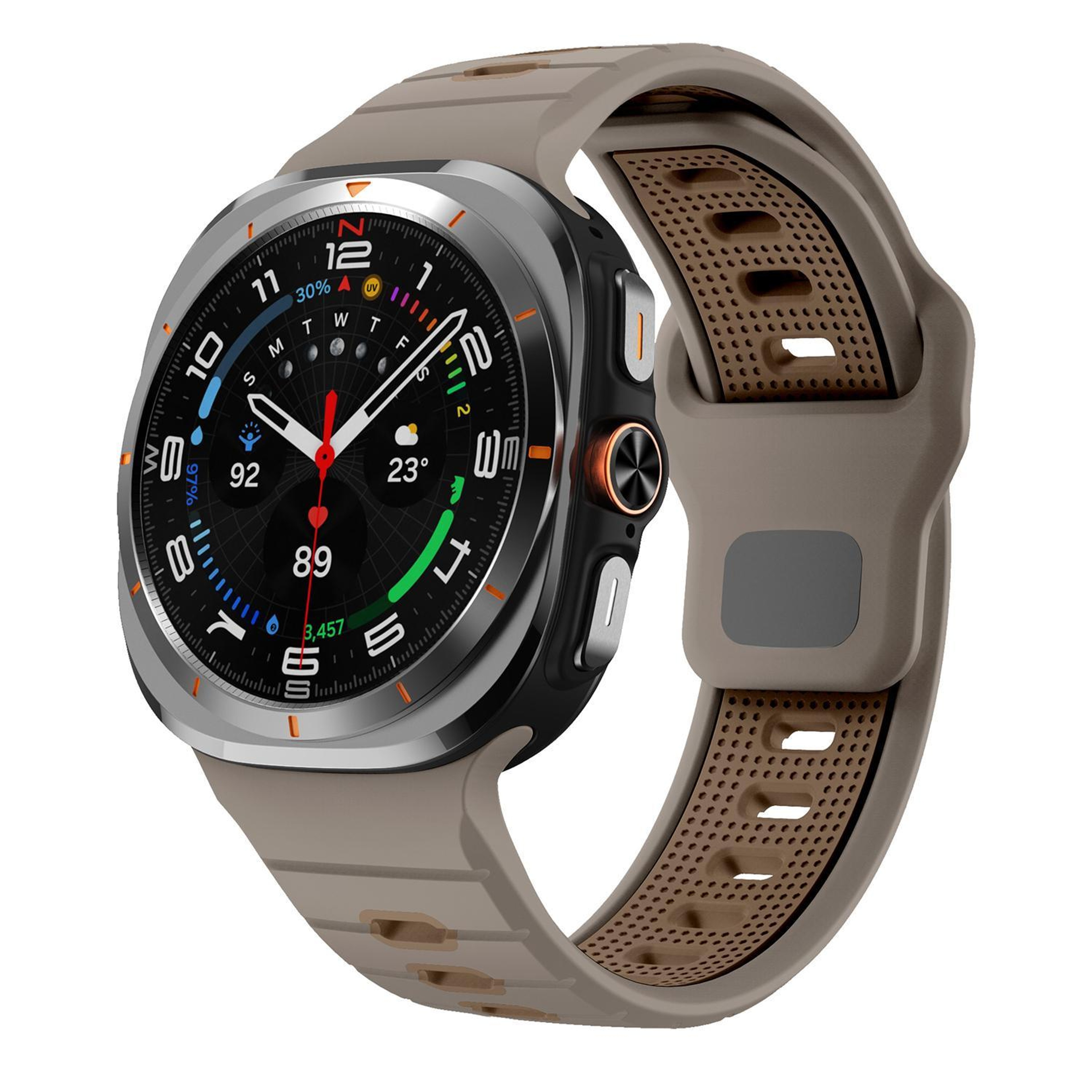 Samsung Galaxy Watch Ultra Silicone Sport Band with Reverse Buckle and Striped Design – view 18
