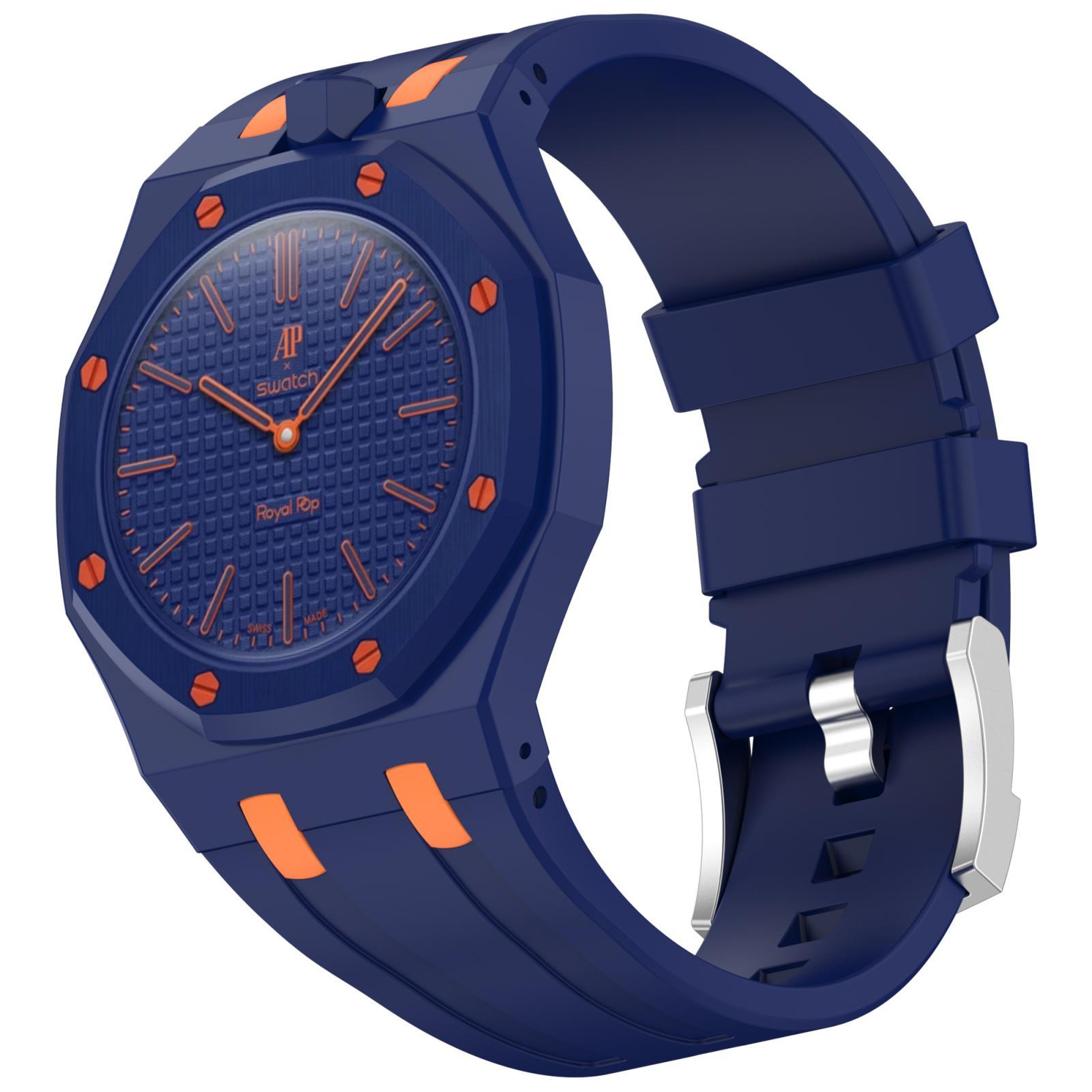 Swatch Royal Pop Silicone Watch Band with Integrated Design and Stainless Steel Pin Buckle – view 11