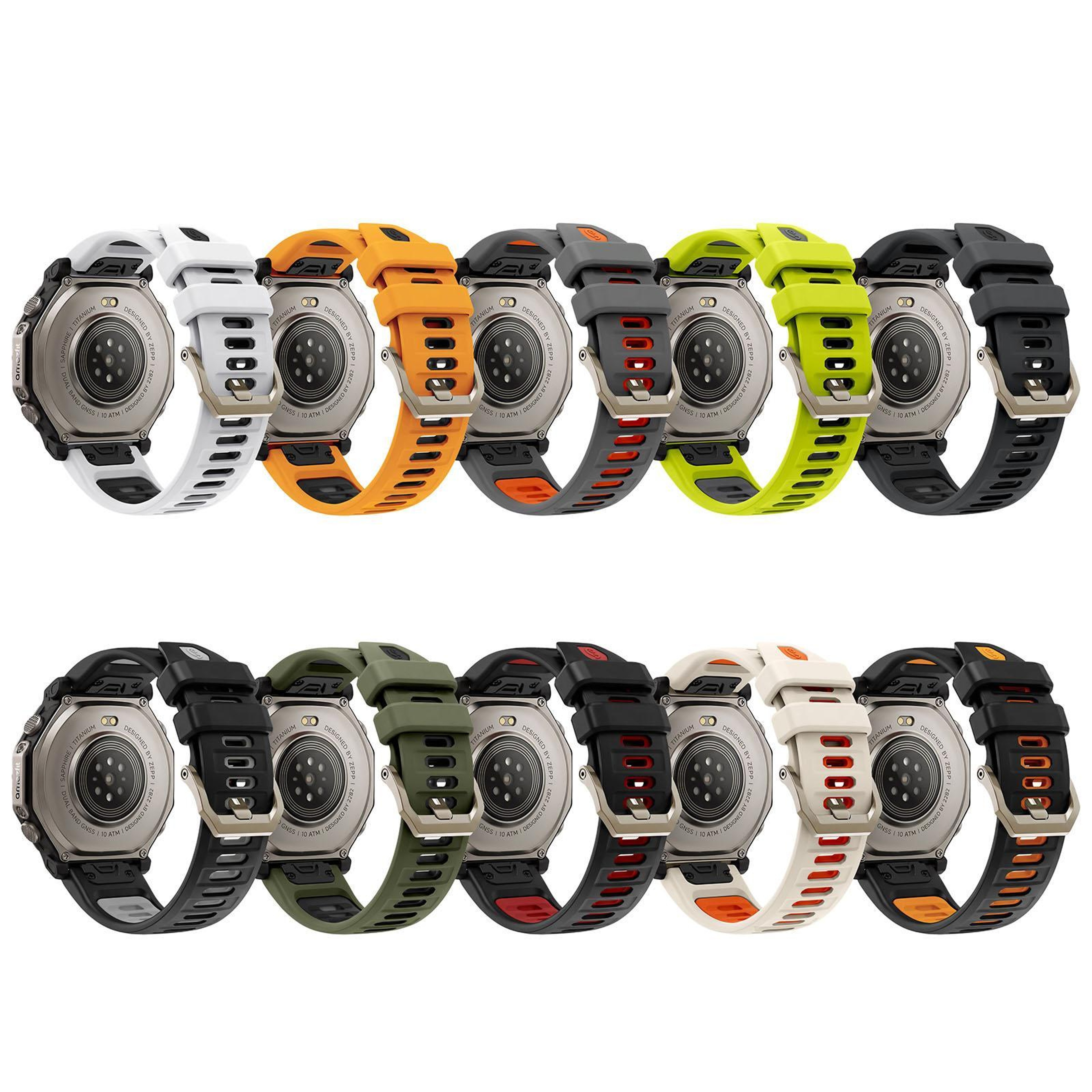 Amazfit T Rex Ultra 2 Silicone Watch Band Quick Release Wavy Sport Replacement Strap – view 7
