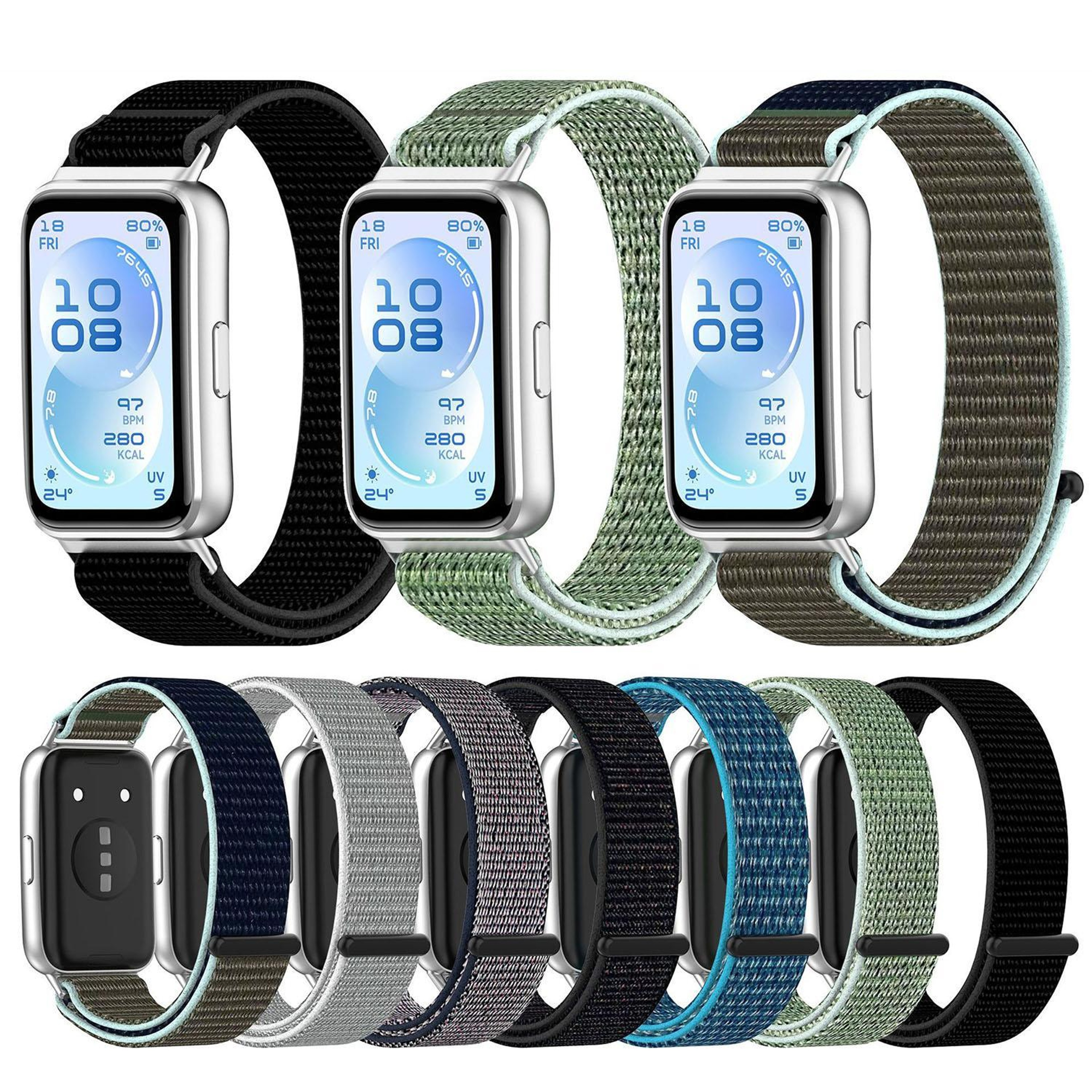 Huawei Band 11 Watch Band Breathable Nylon Hook and Loop Replacement Strap for Huawei Band 11 Pro – view 4
