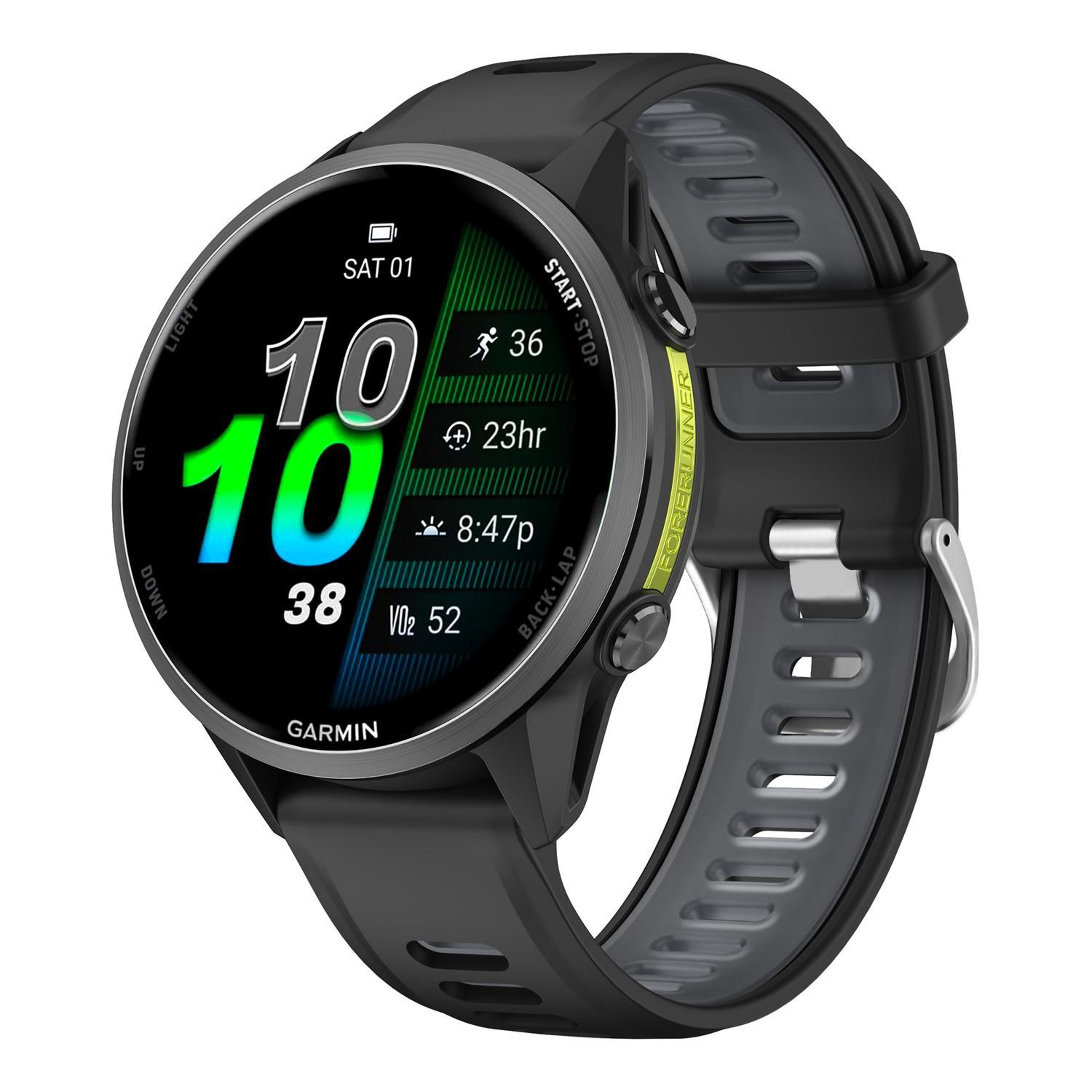 Garmin Forerunner Silicone Watch Band Two Color Replacement Strap with Silver Buckle – view 11