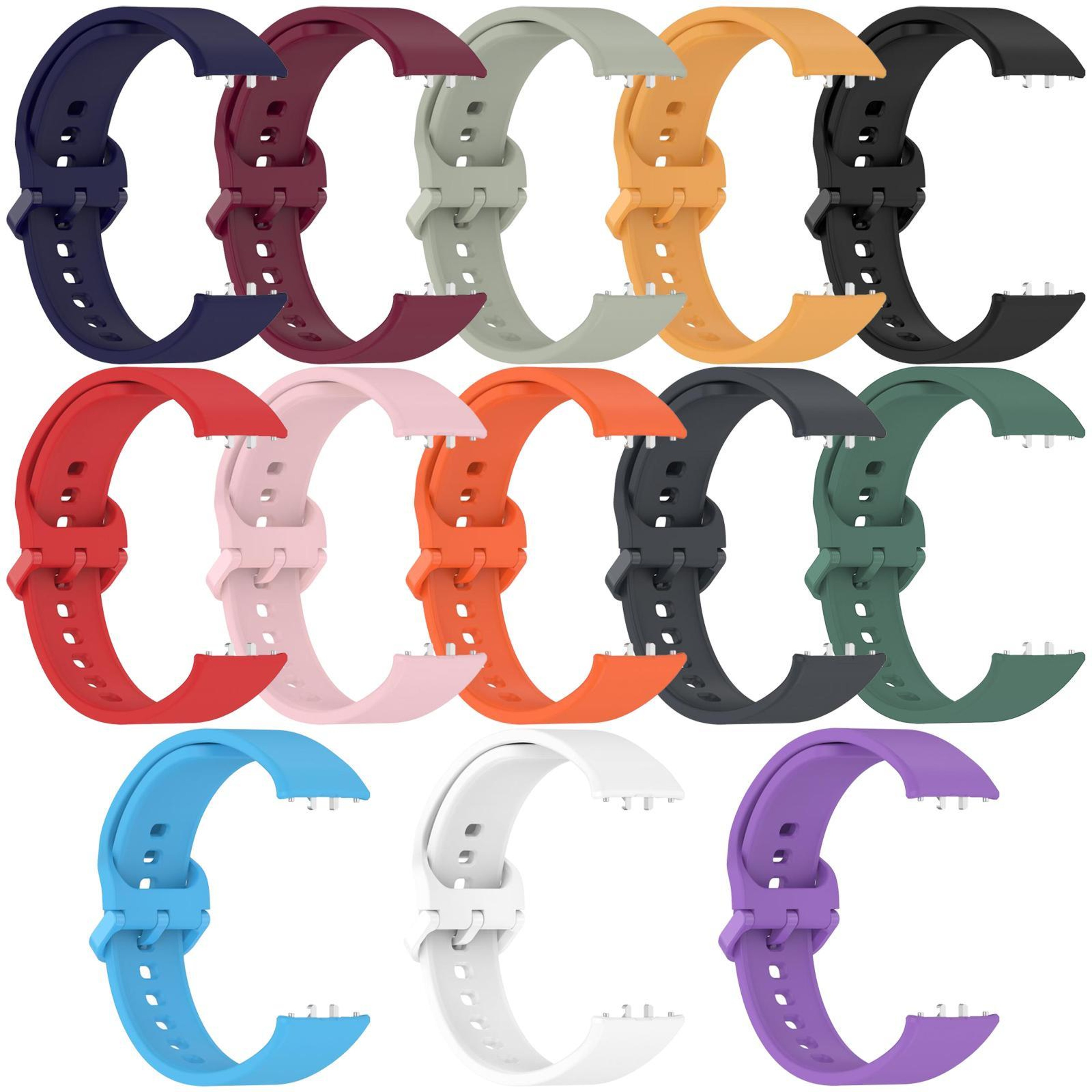 Samsung Galaxy Fit3 Silicone Watch Band Soft Replacement Strap With Secure Color Buckle 7