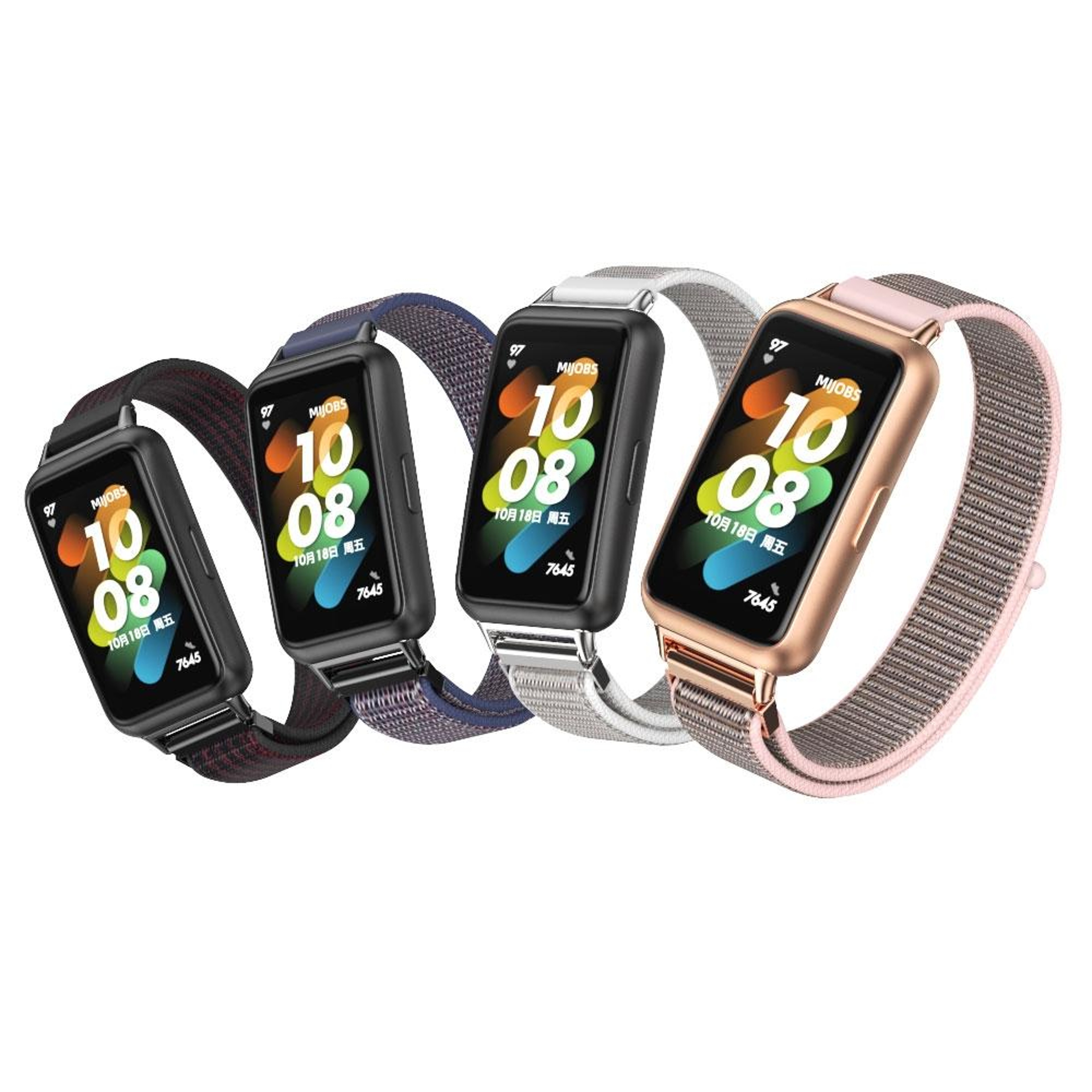 Mijobs Huawei Band 7 Watch Band Breathable Nylon Sport Loop Replacement Strap – view 8