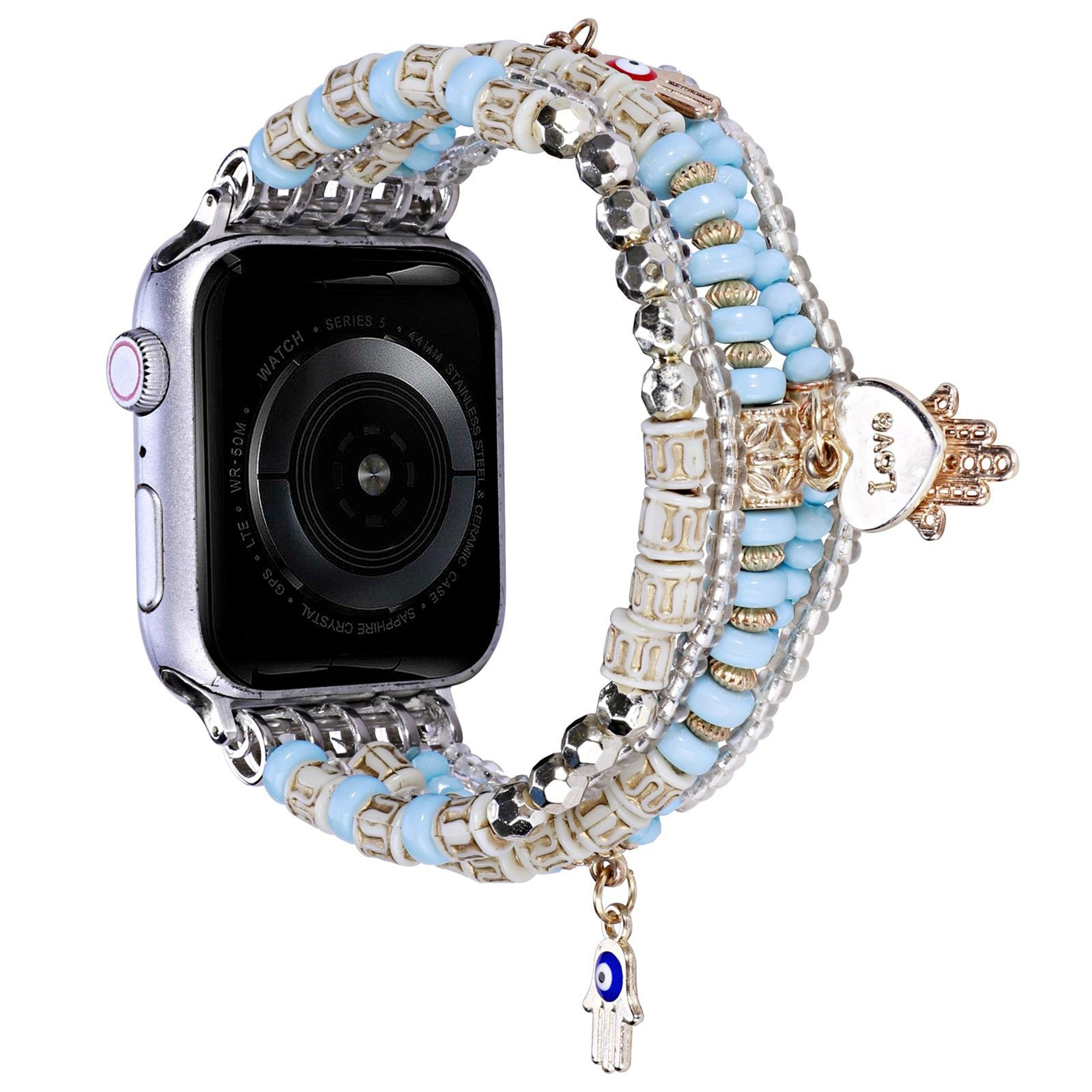 Forest Style Apple Watch Band Beaded Bracelet Stretch Strap For Apple Watch Ultra Series SE 6