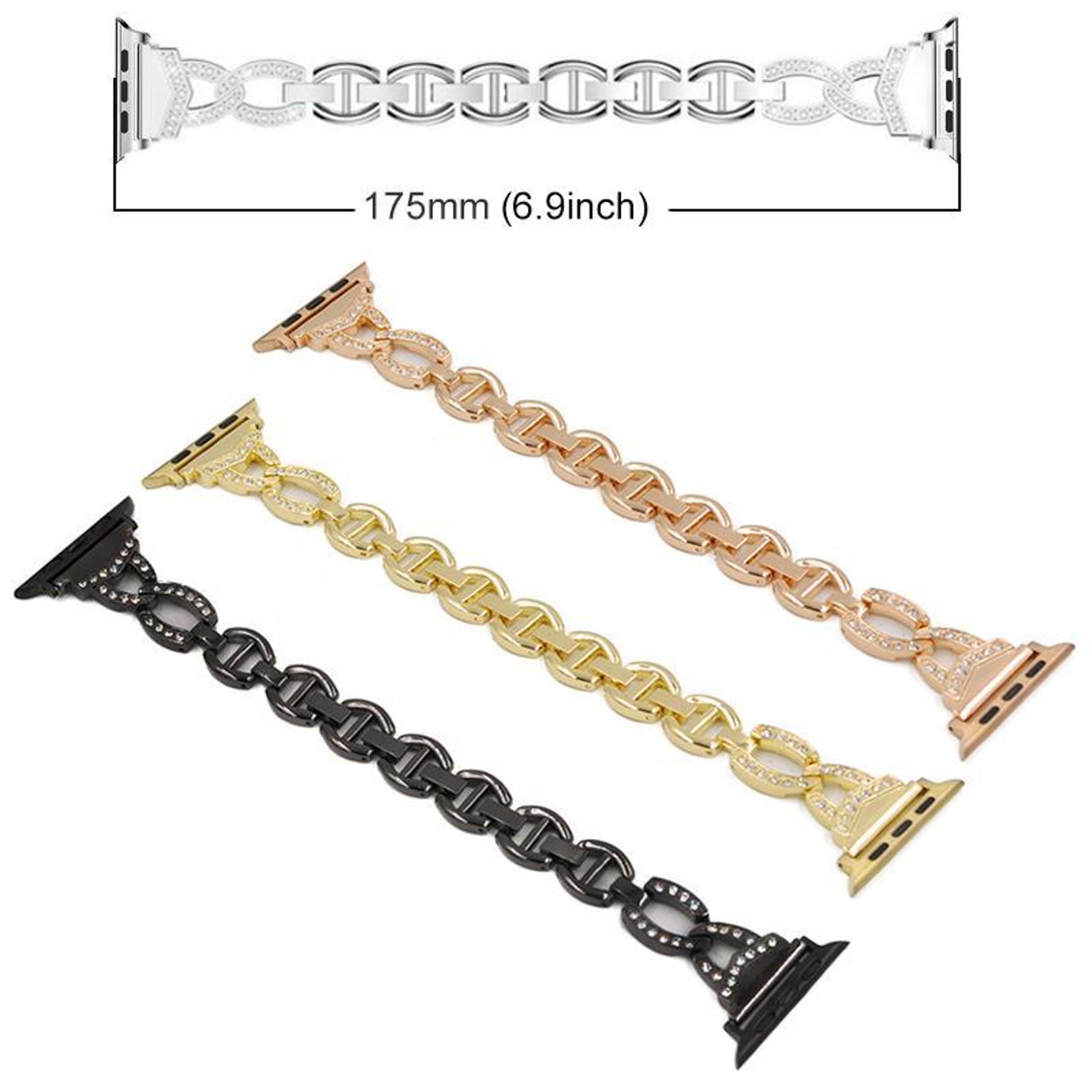 Luxury Apple Watch Stainless Steel Band Diamond Metal Strap For Apple Watch 6