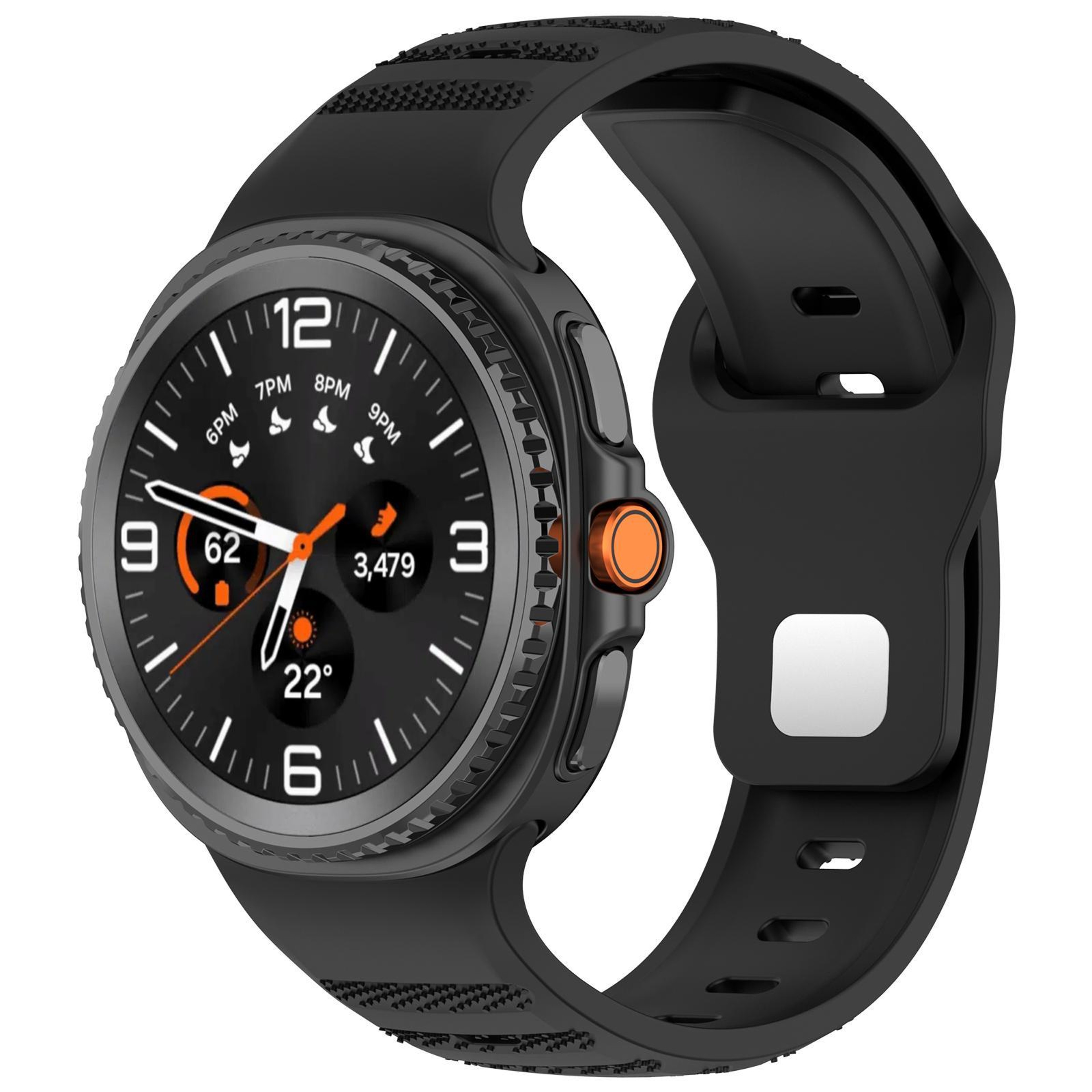 XDfind Samsung Galaxy Watch Ultra Band Silicone Sport Strap With Silver Stud Buckle 4