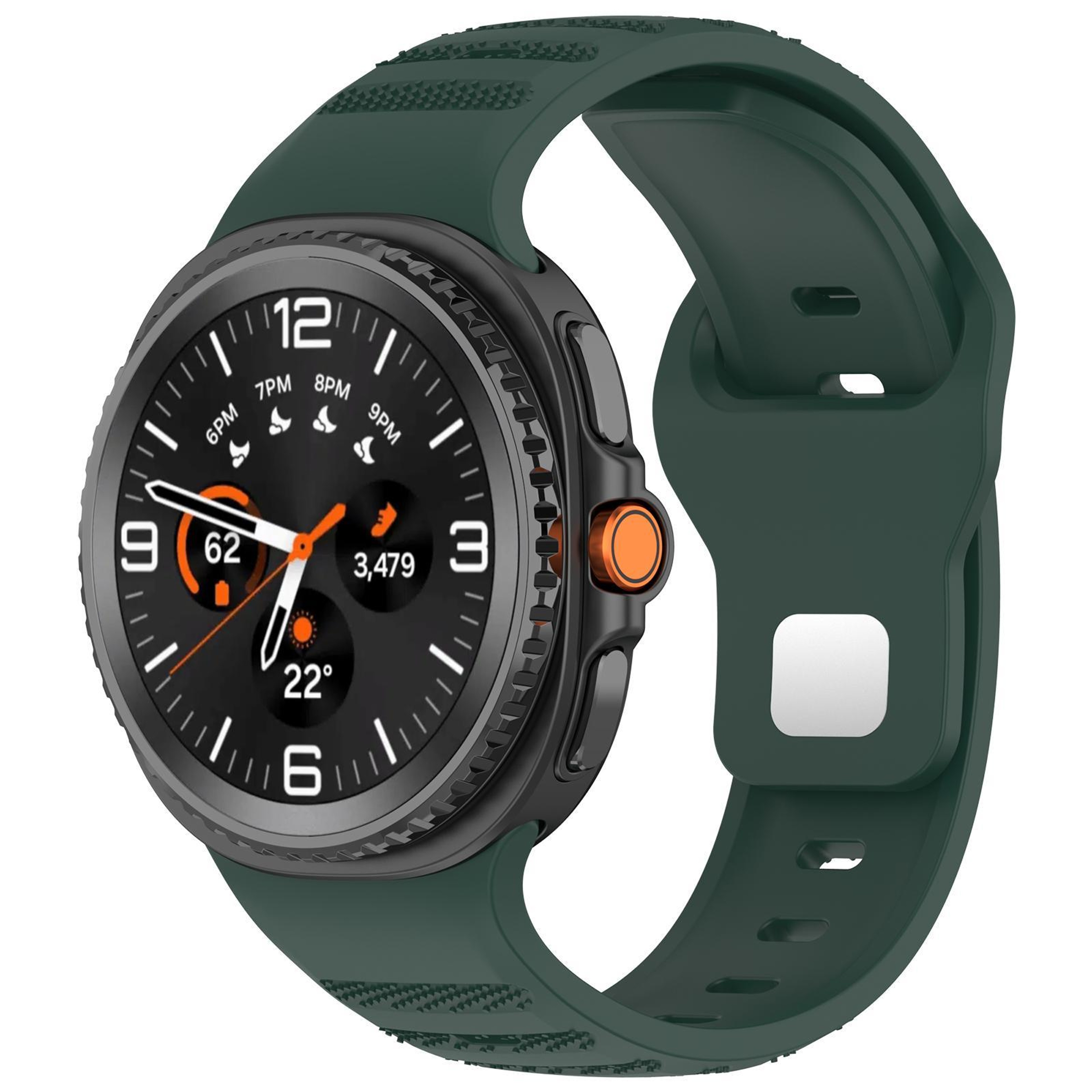 XDfind Samsung Galaxy Watch Ultra Band Silicone Sport Strap With Silver Stud Buckle 6