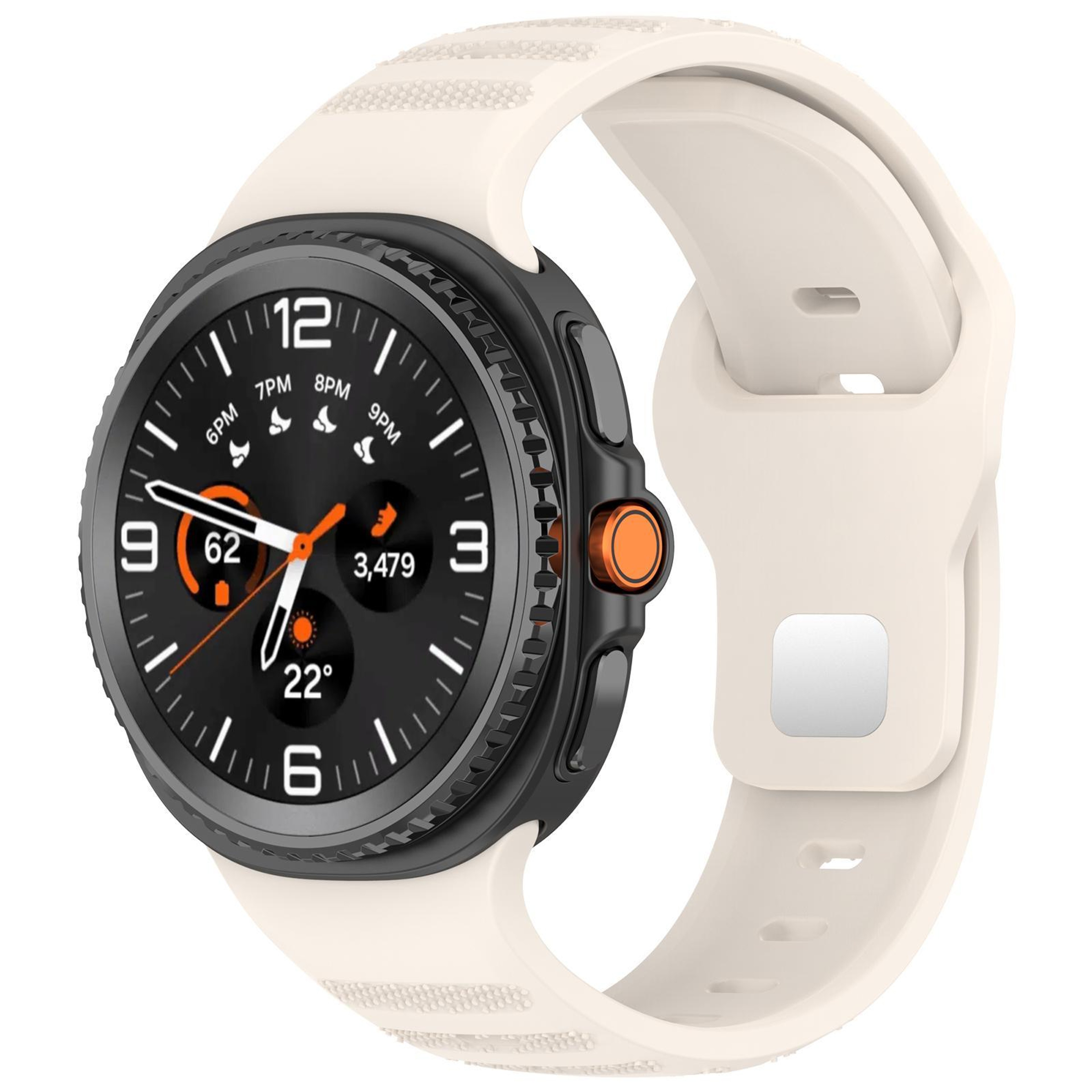 XDfind Samsung Galaxy Watch Ultra Band Silicone Sport Strap With Silver Stud Buckle 10