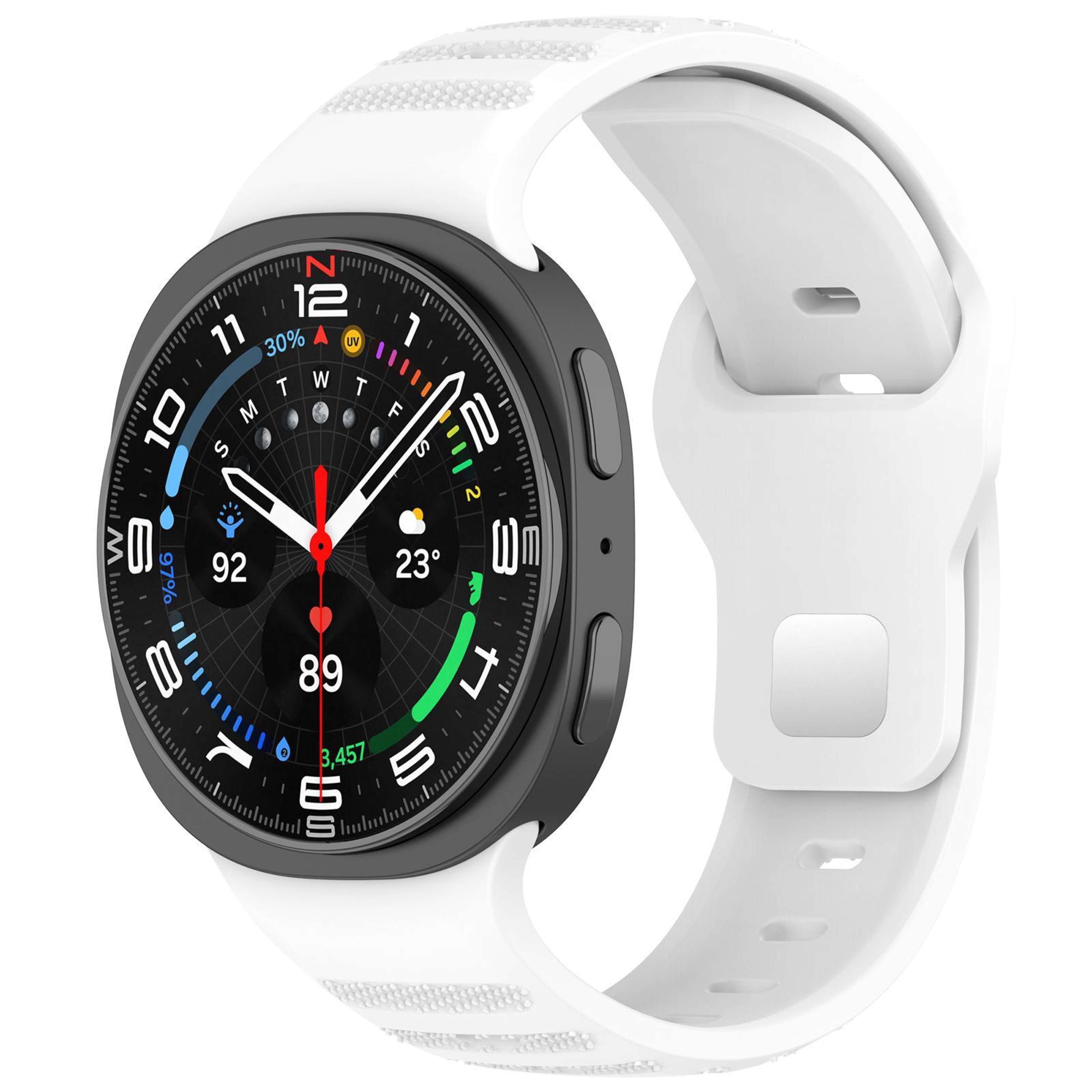 XDfind Samsung Galaxy Watch Ultra Band Silicone Sport Strap With Silver Stud Buckle 16