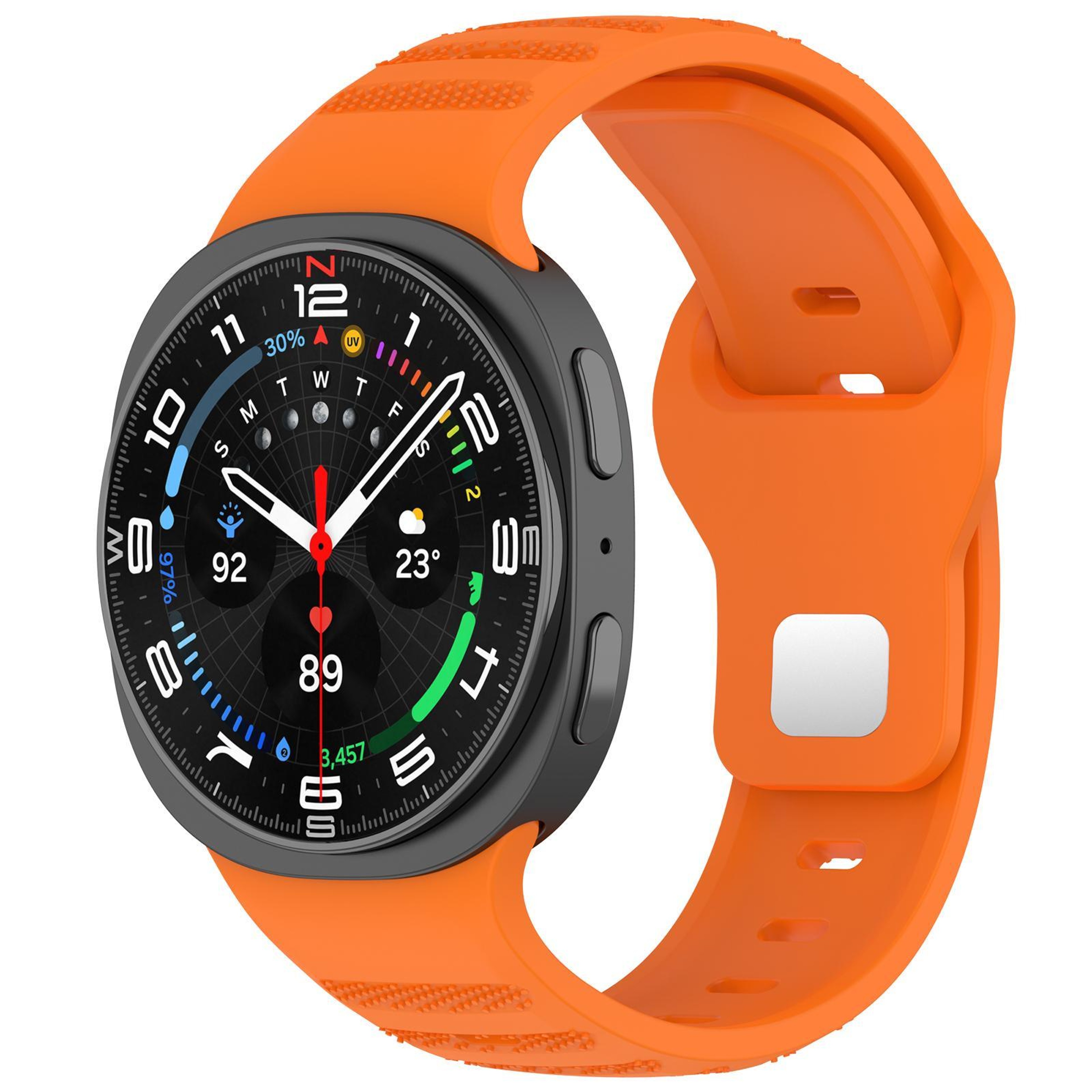 XDfind Samsung Galaxy Watch Ultra Band Silicone Sport Strap With Silver Stud Buckle 18