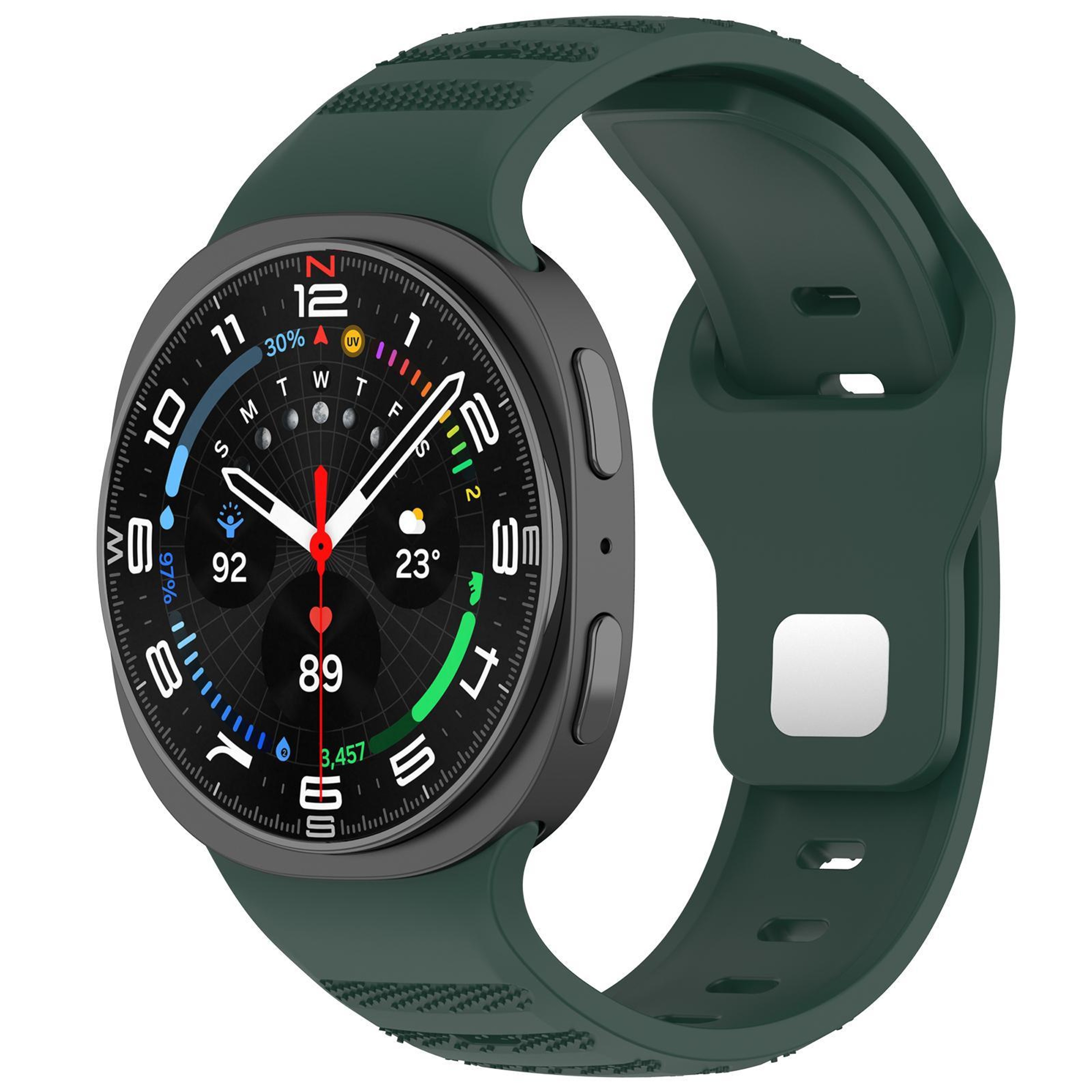 XDfind Samsung Galaxy Watch Ultra Band Silicone Sport Strap With Silver Stud Buckle 21