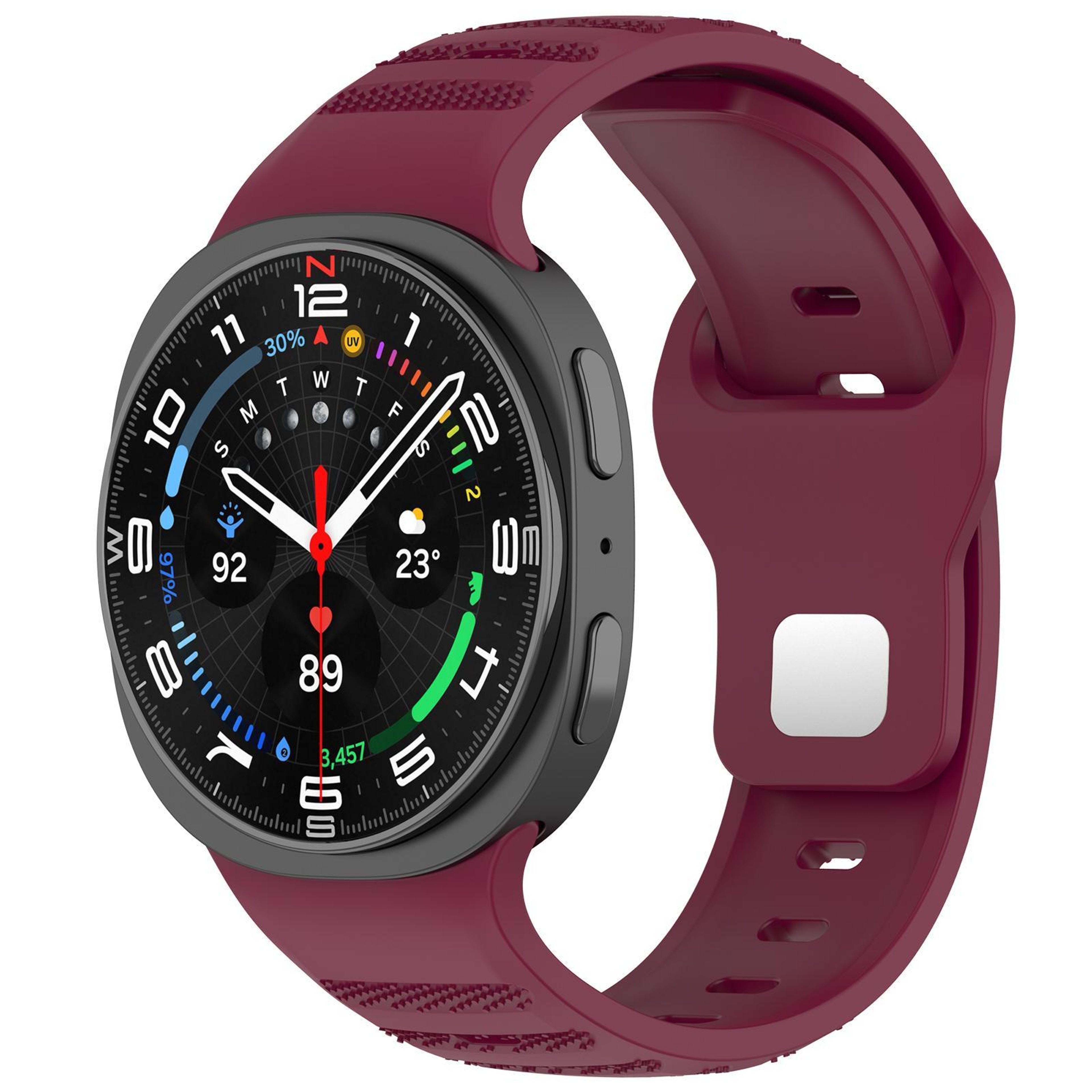 XDfind Samsung Galaxy Watch Ultra Band Silicone Sport Strap With Silver Stud Buckle 20