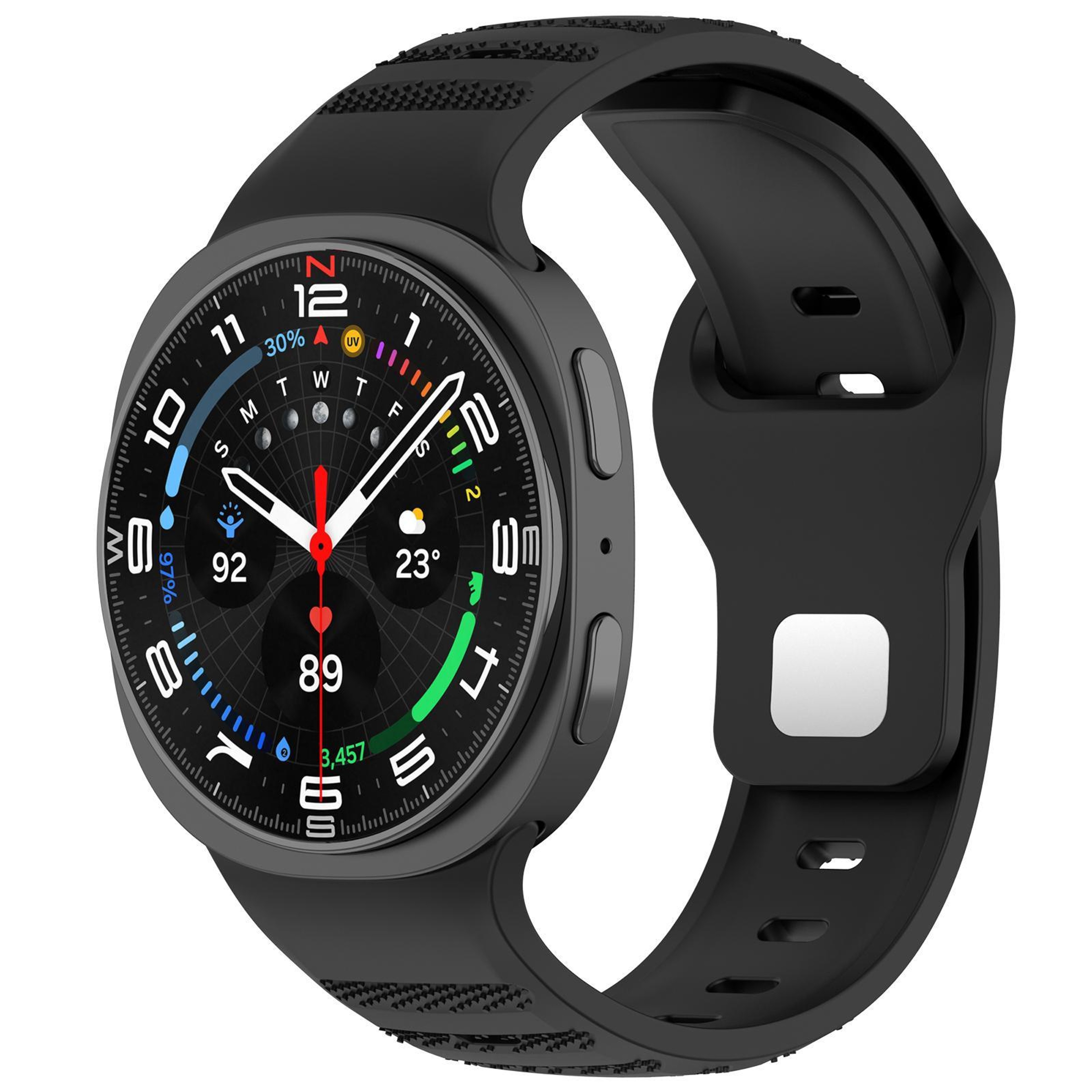 XDfind Samsung Galaxy Watch Ultra Band Silicone Sport Strap With Silver Stud Buckle 19