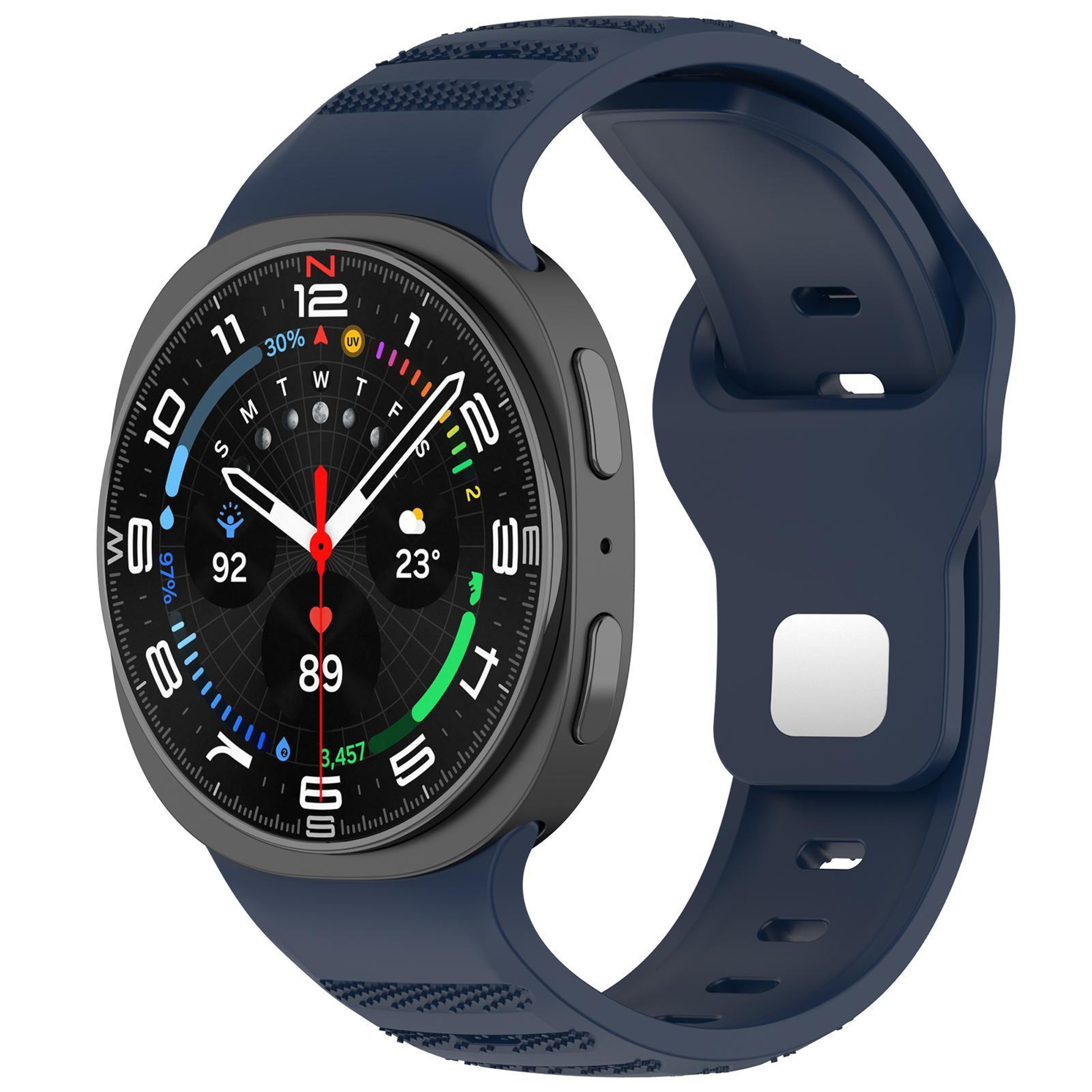 XDfind Samsung Galaxy Watch Ultra Band Silicone Sport Strap With Silver Stud Buckle 22