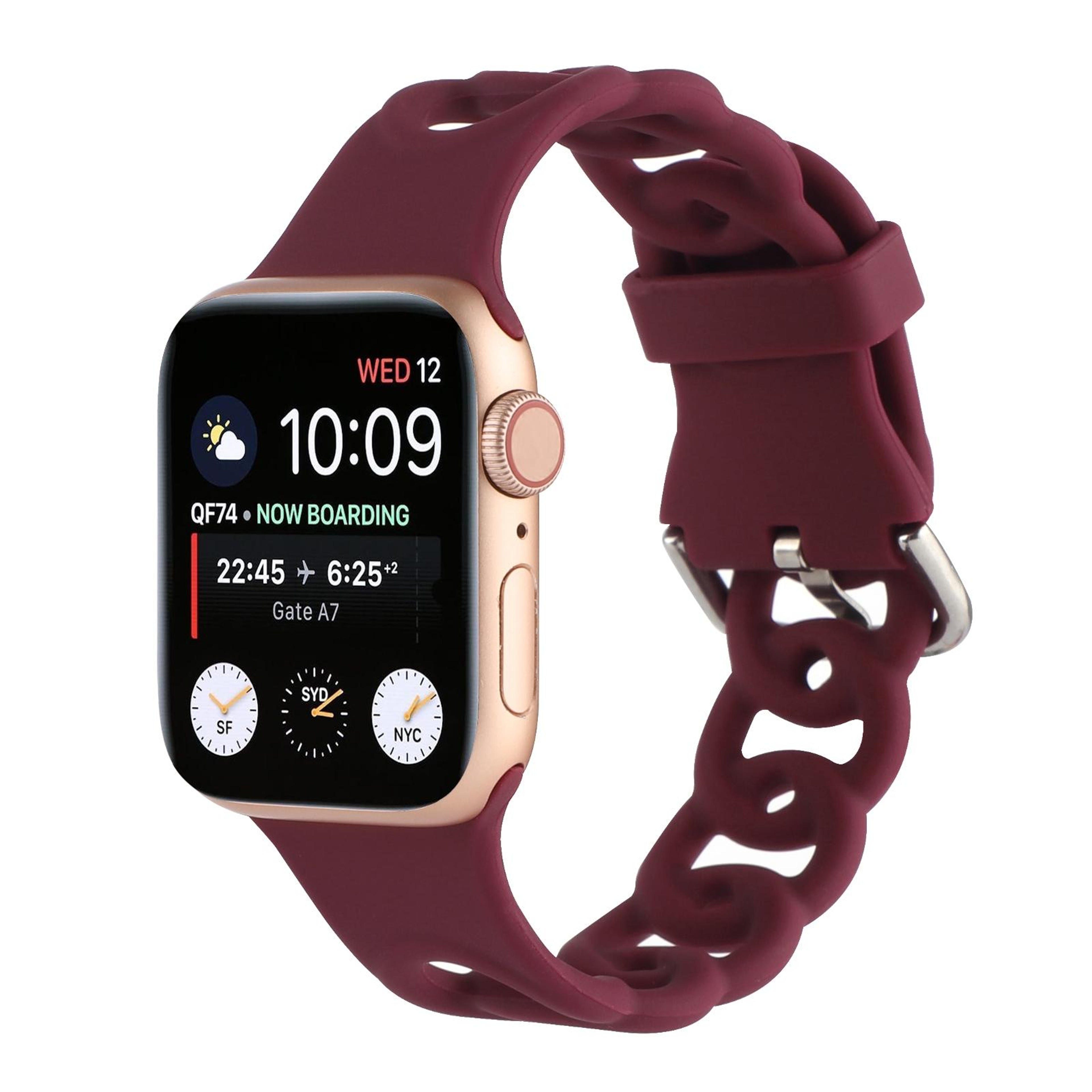 Breathable Apple Watch Silicone Band Sport Strap For Apple Watch Ultra 49mm Series 9 8 7 SE 10