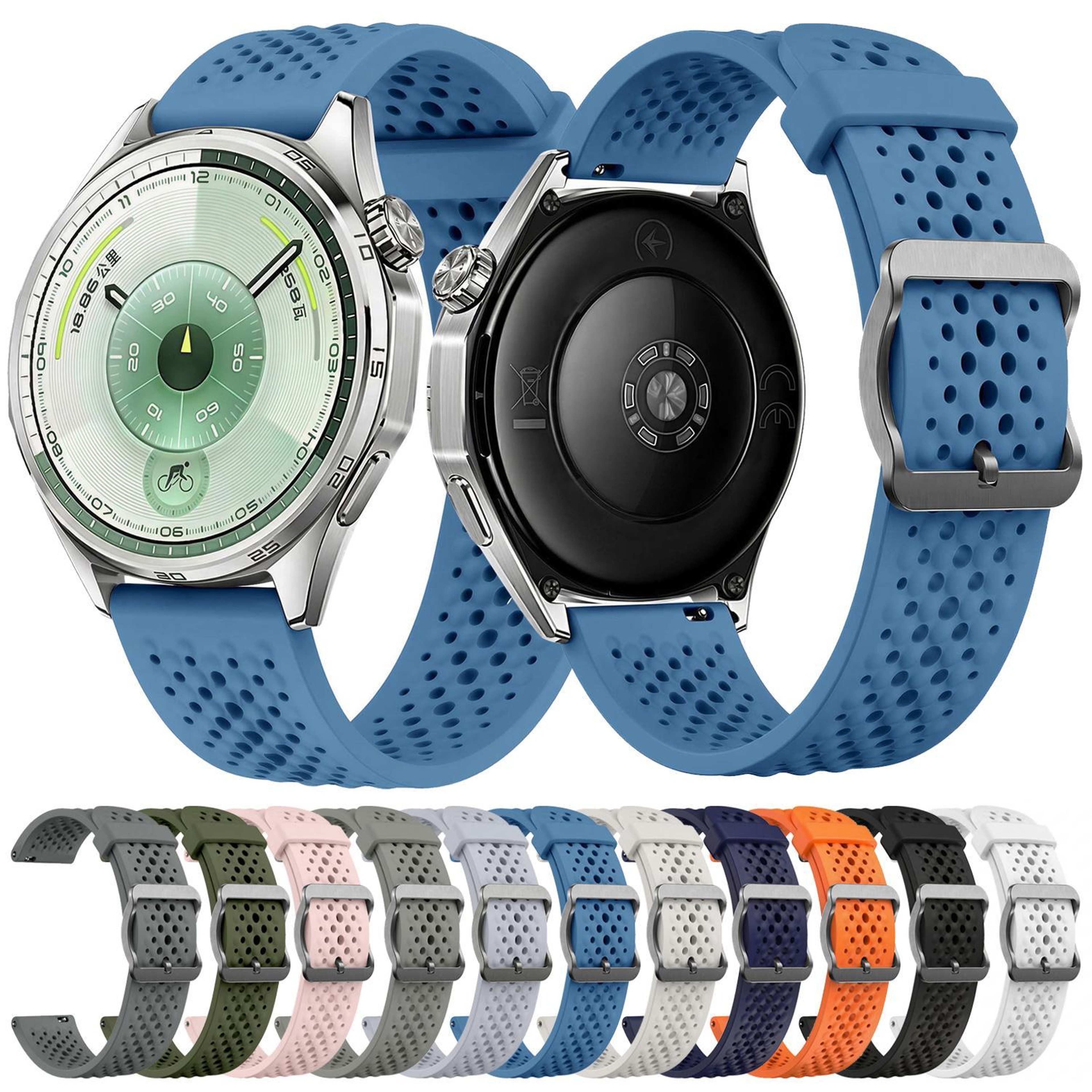 Breathable Silicone Watch Band Sport Replacement Strap With Pin Buckle 4