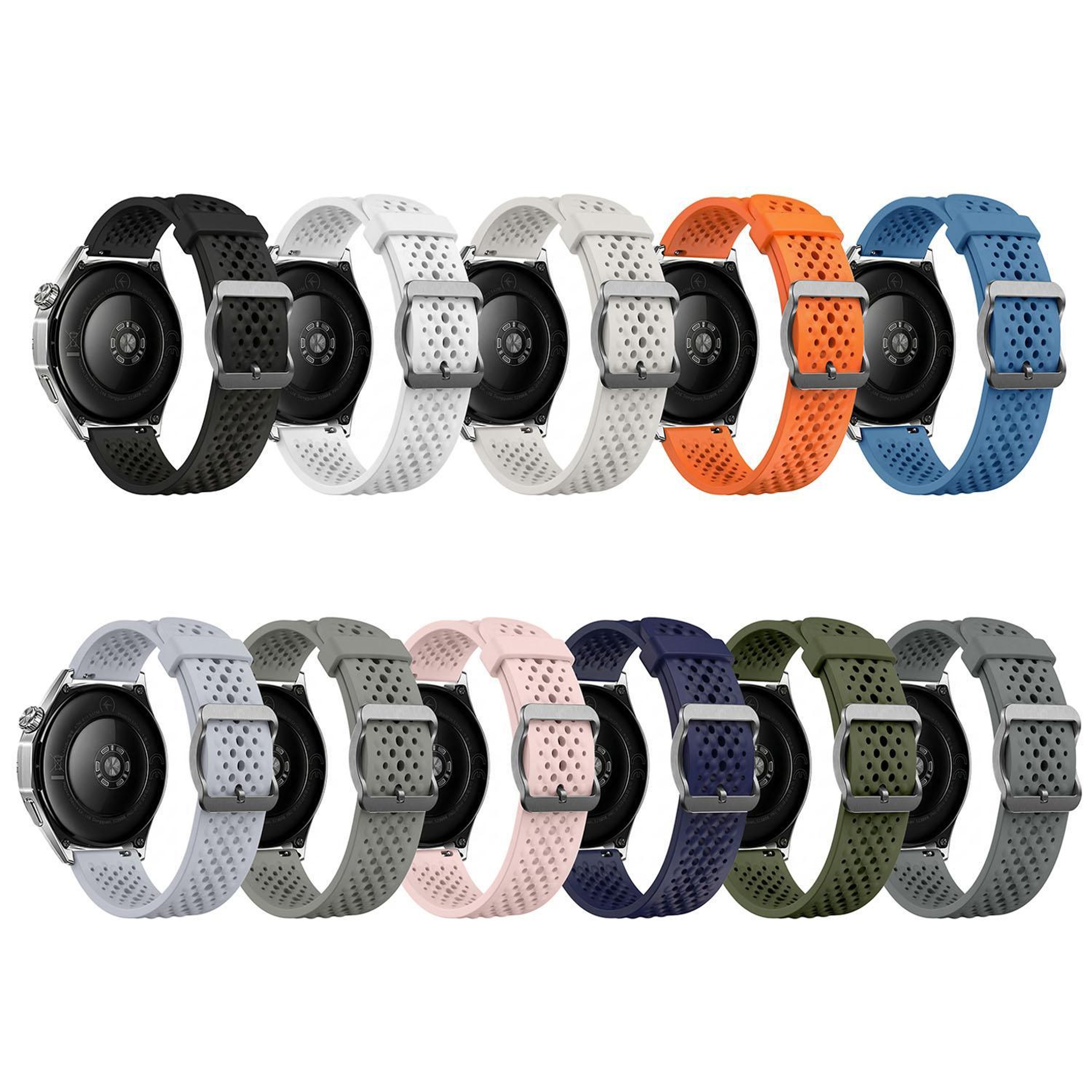 Breathable Silicone Watch Band Sport Replacement Strap With Pin Buckle 6