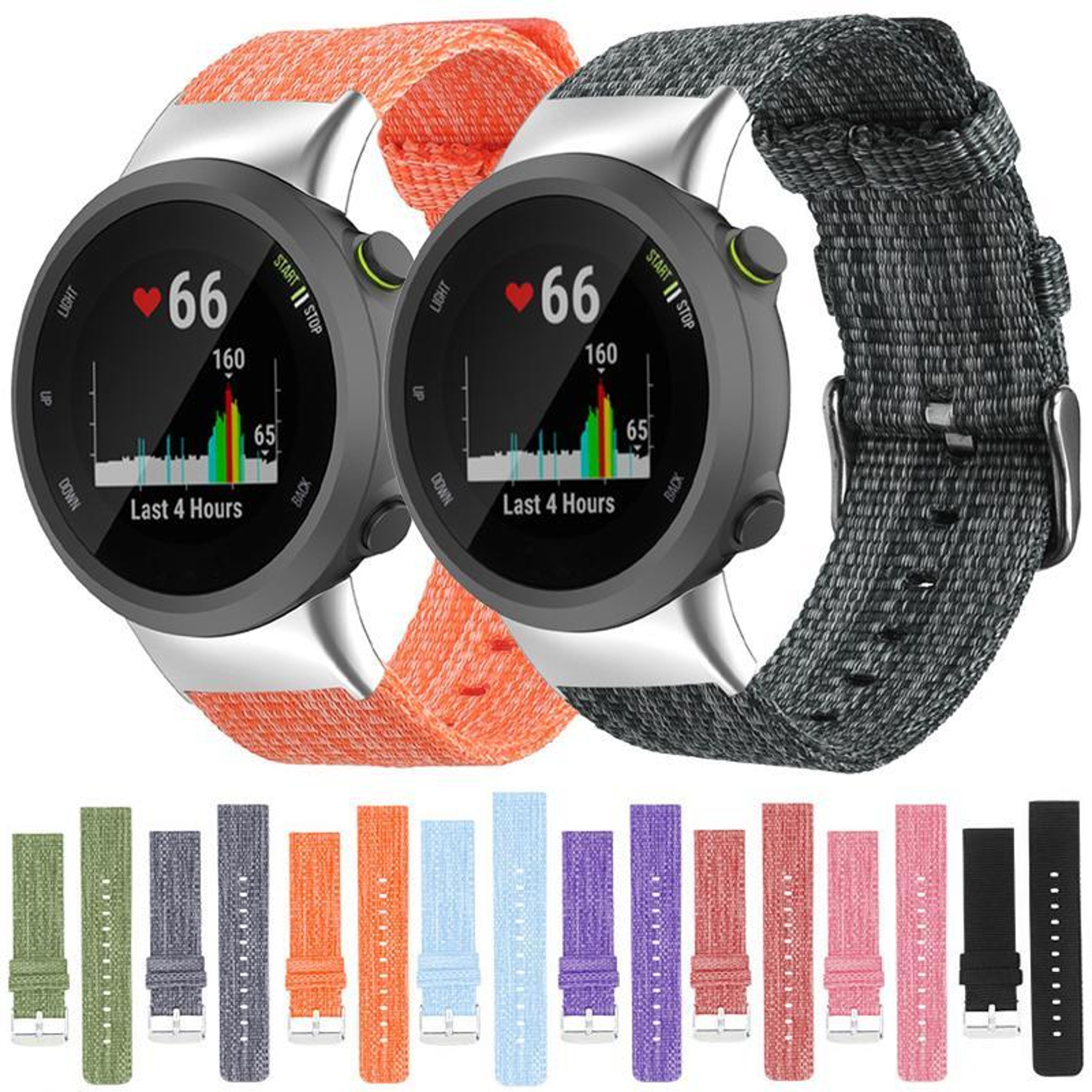 XDfind Garmin Forerunner Band Nylon Canvas Watch Strap For Garmin 45S Swim 2 1