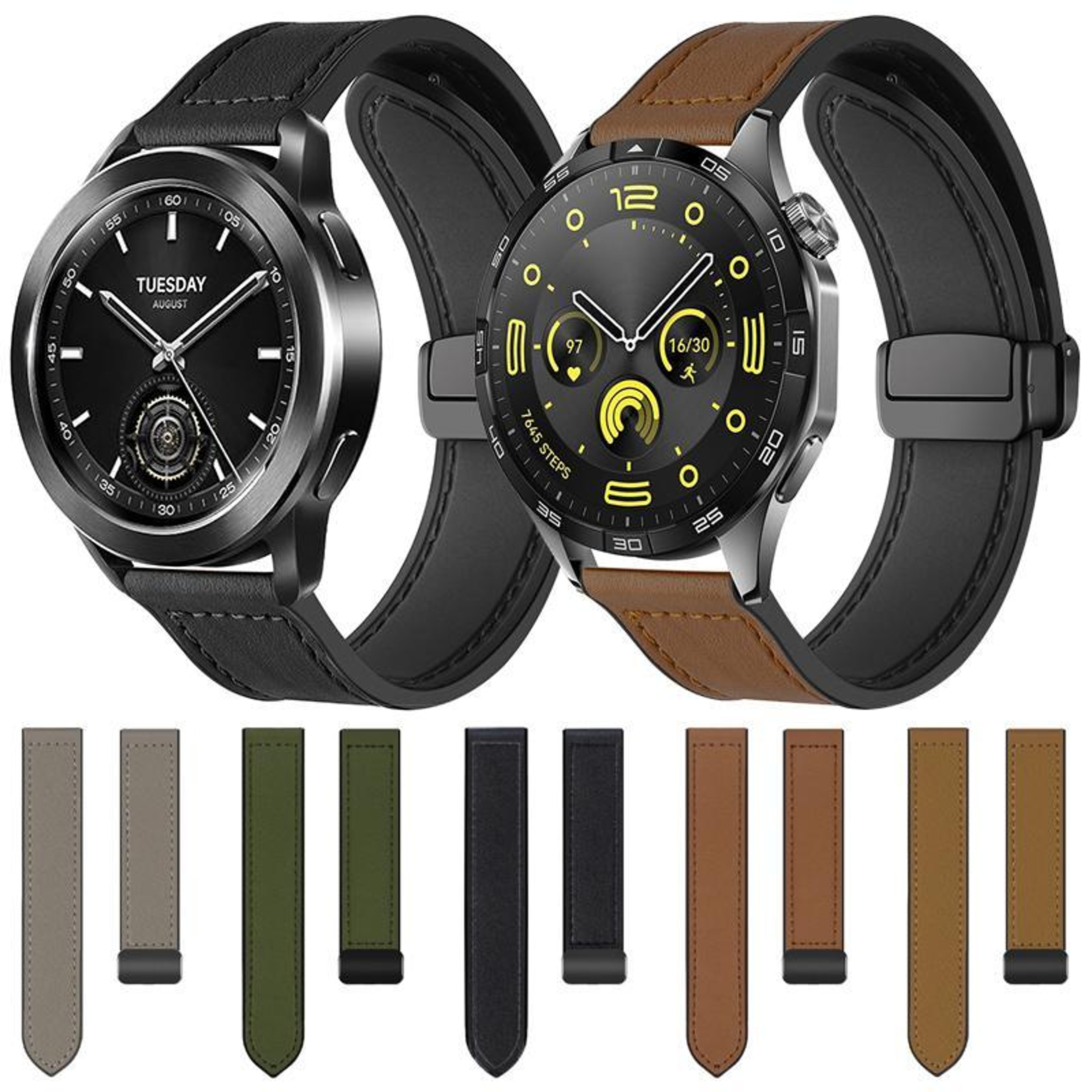 Magnetic Watch Band Crazy Horse Pattern Silicone Watch Strap For Smartwatches 1