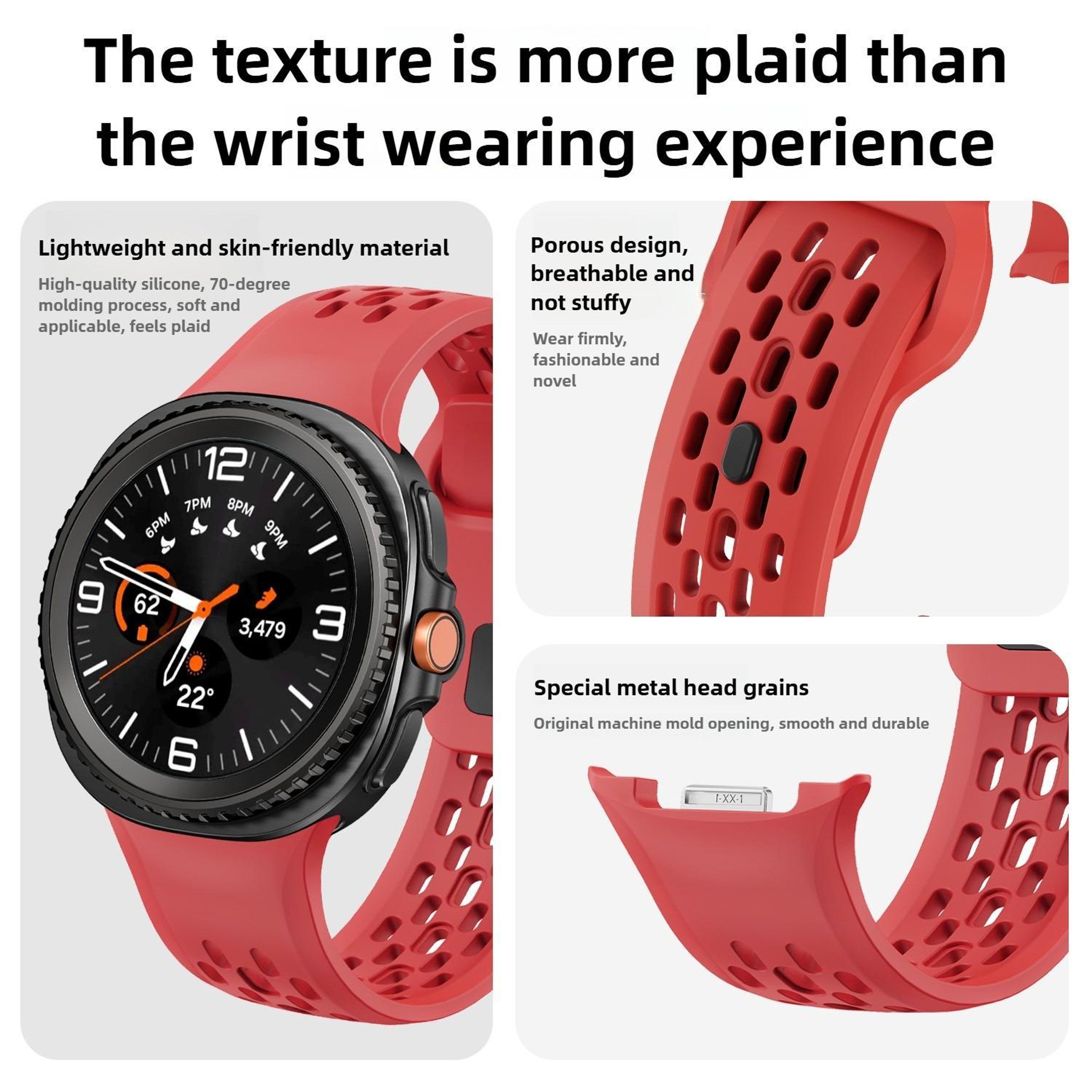 Samsung Galaxy Watch Band Soft Silicone Watch Band with Reverse Buckle for Watch8 Classic – view 9