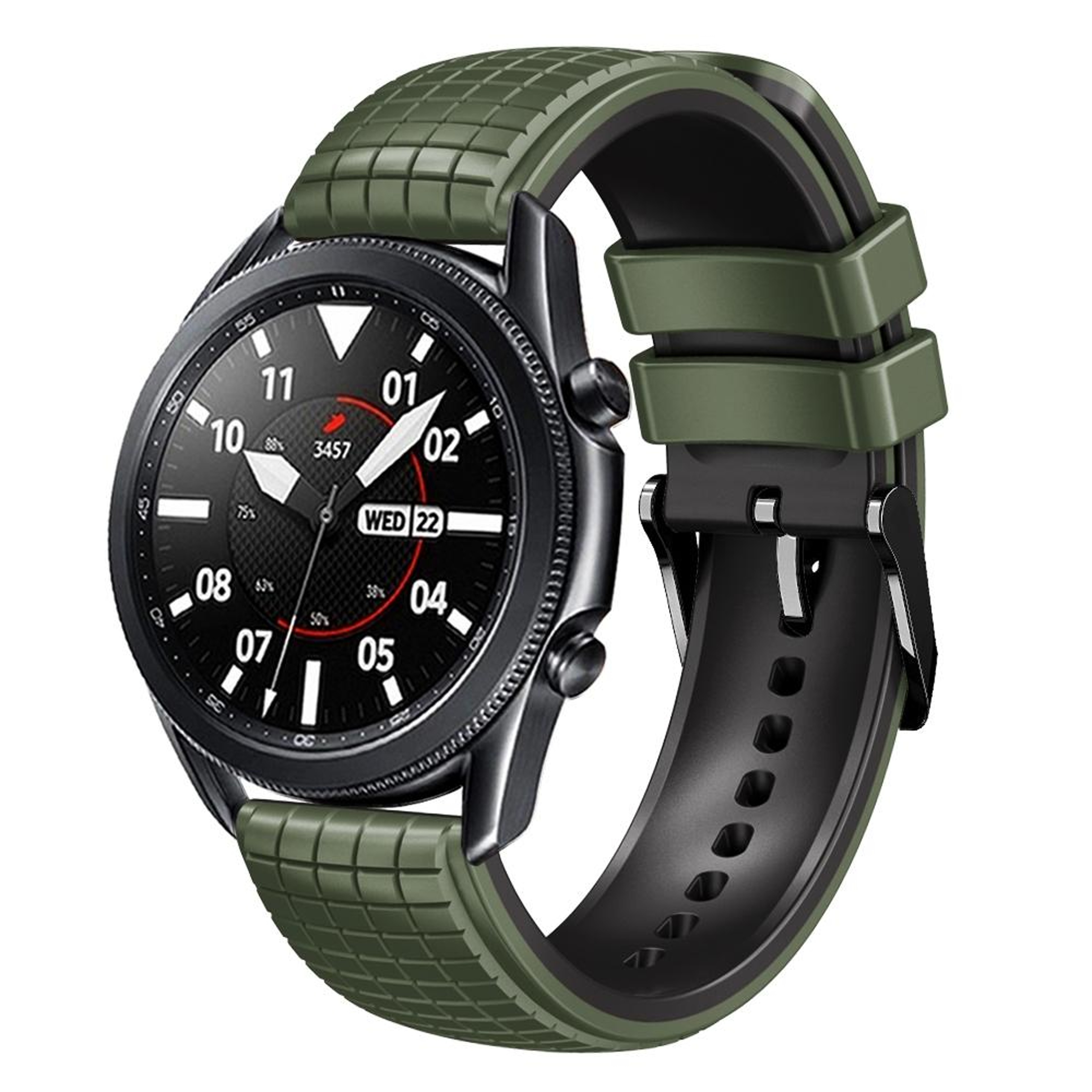 Silicone Watch Band Universal Mesh Two Tone Replacement Sport Watch Strap 15