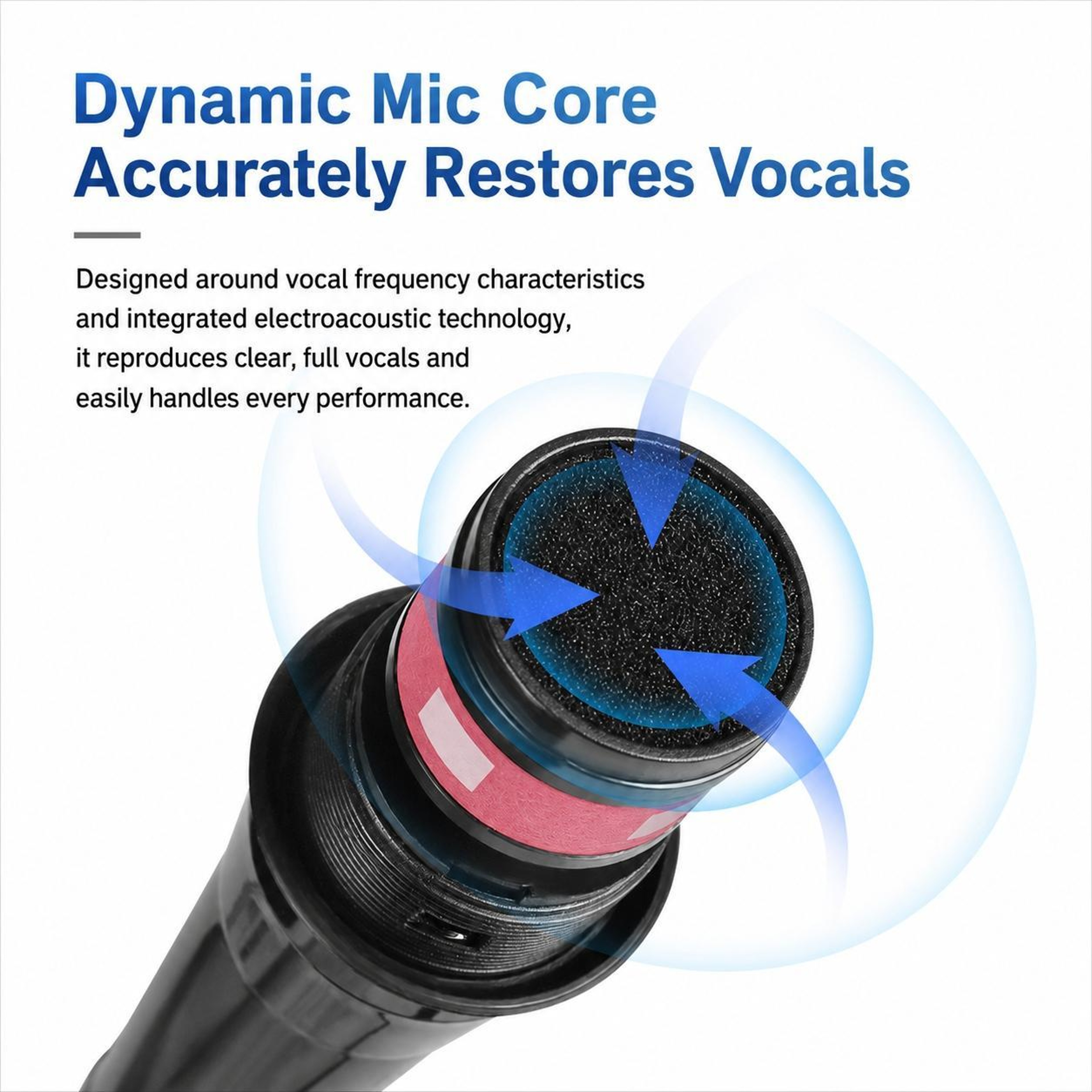 Professional Wired Dynamic Microphone with Plug for Karaoke Singing and Public Speaking – view 6