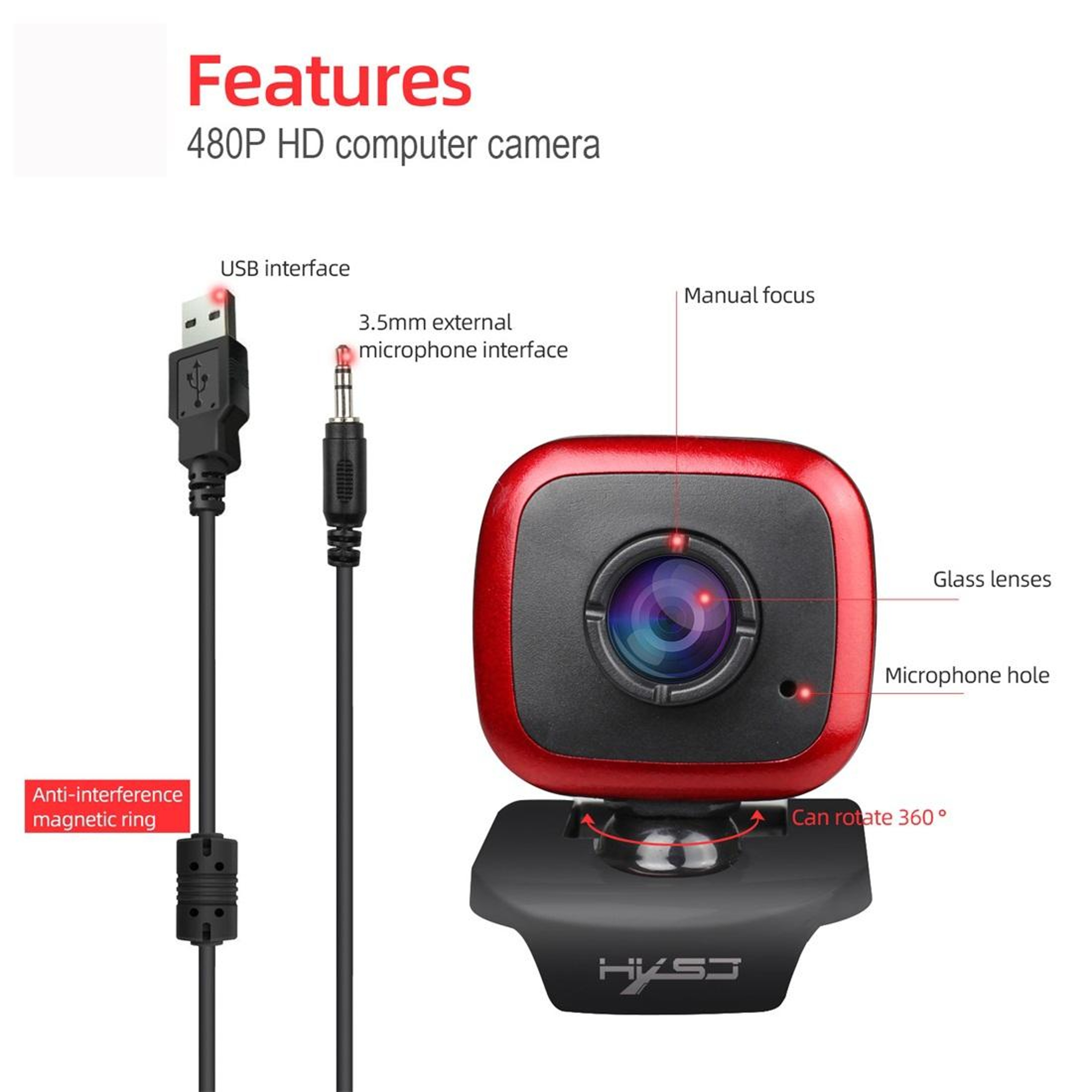 HD Webcam With Microphone For PC Video Calls And Streaming 9