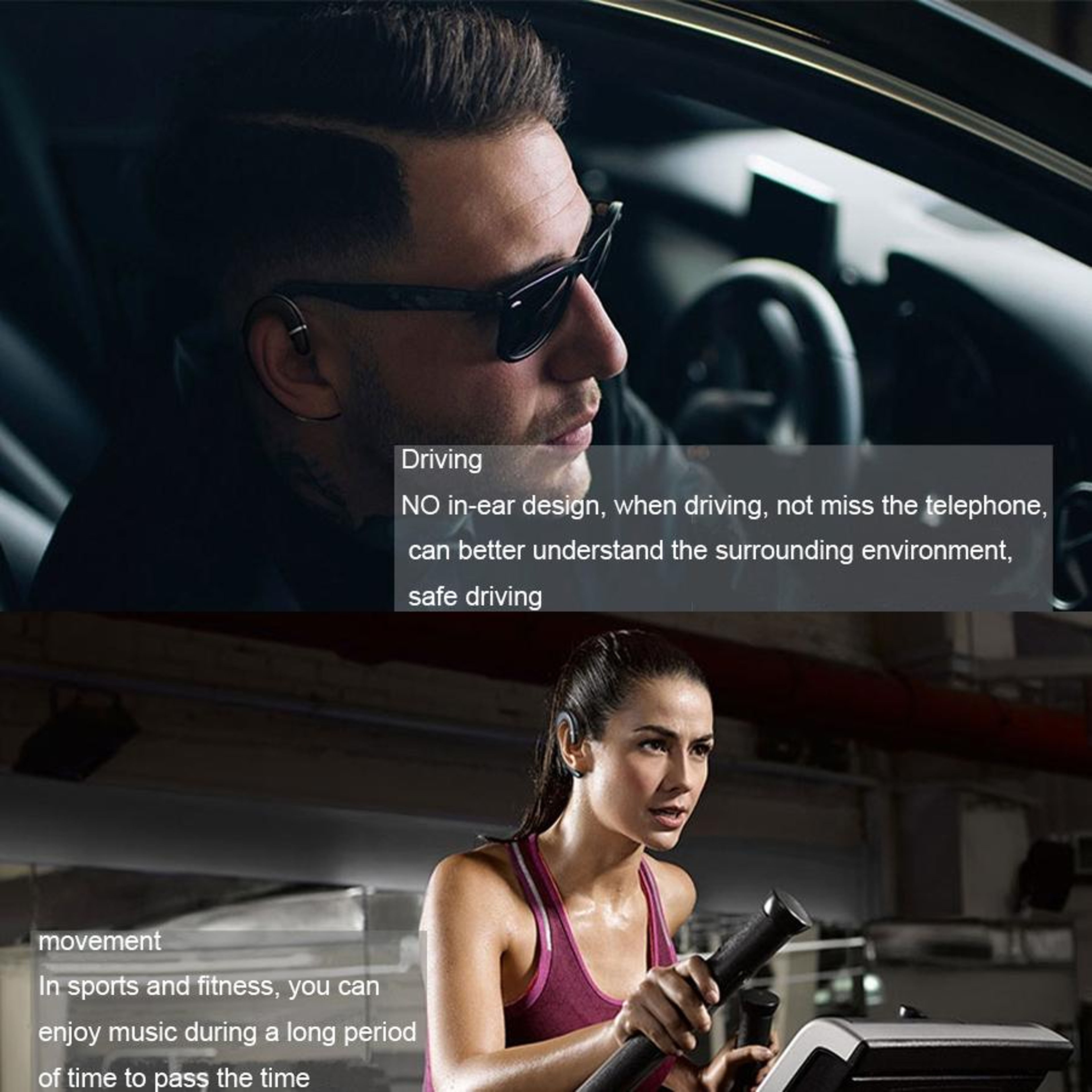 Bluetooth Headset With Ear Hook Noise Cancelling Mic Waterproof Wireless Earphone For Android IPhon 6
