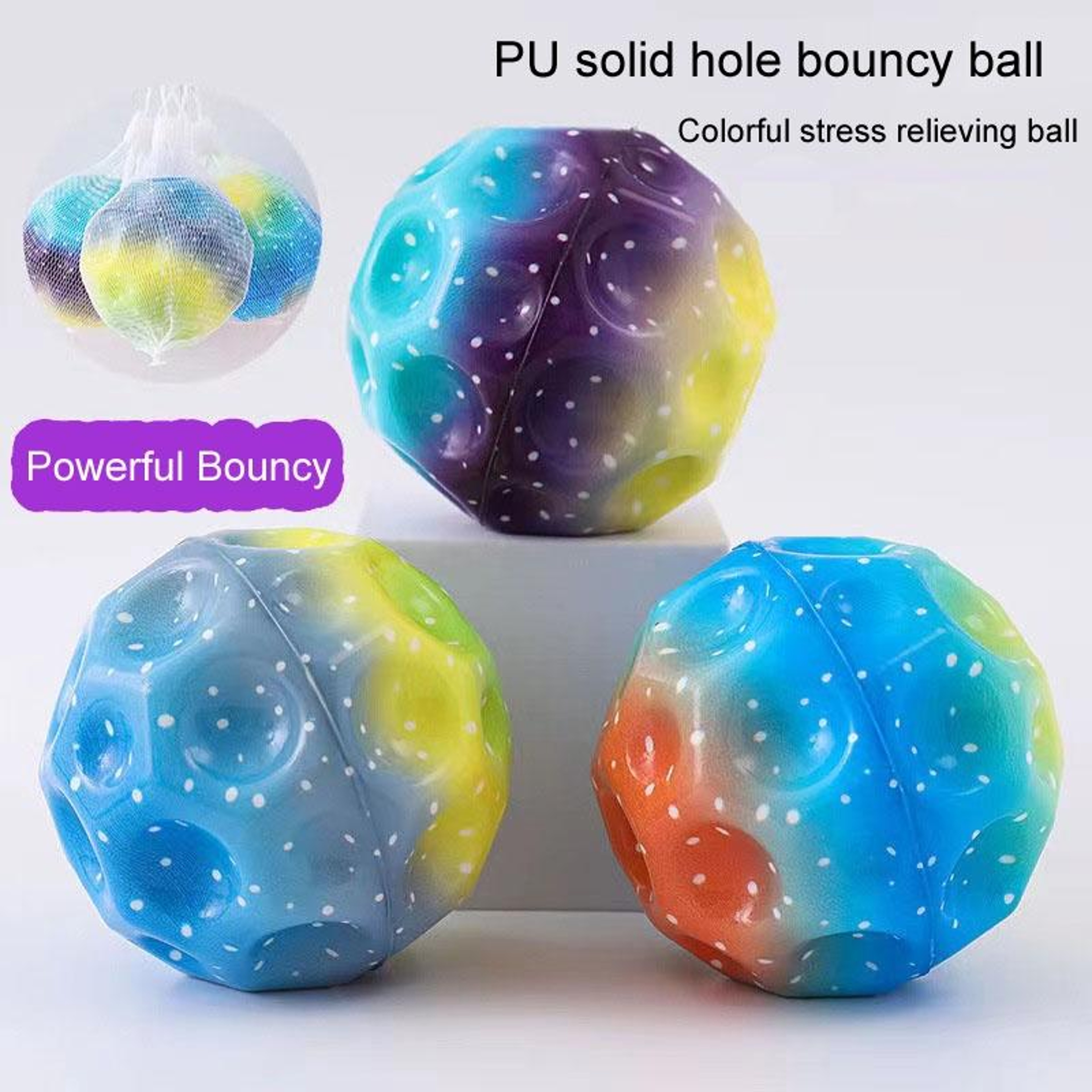Colorful PU Foam Ball Kids Bouncy Ball for Parent Child Interactive Indoor Outdoor Play – view 4
