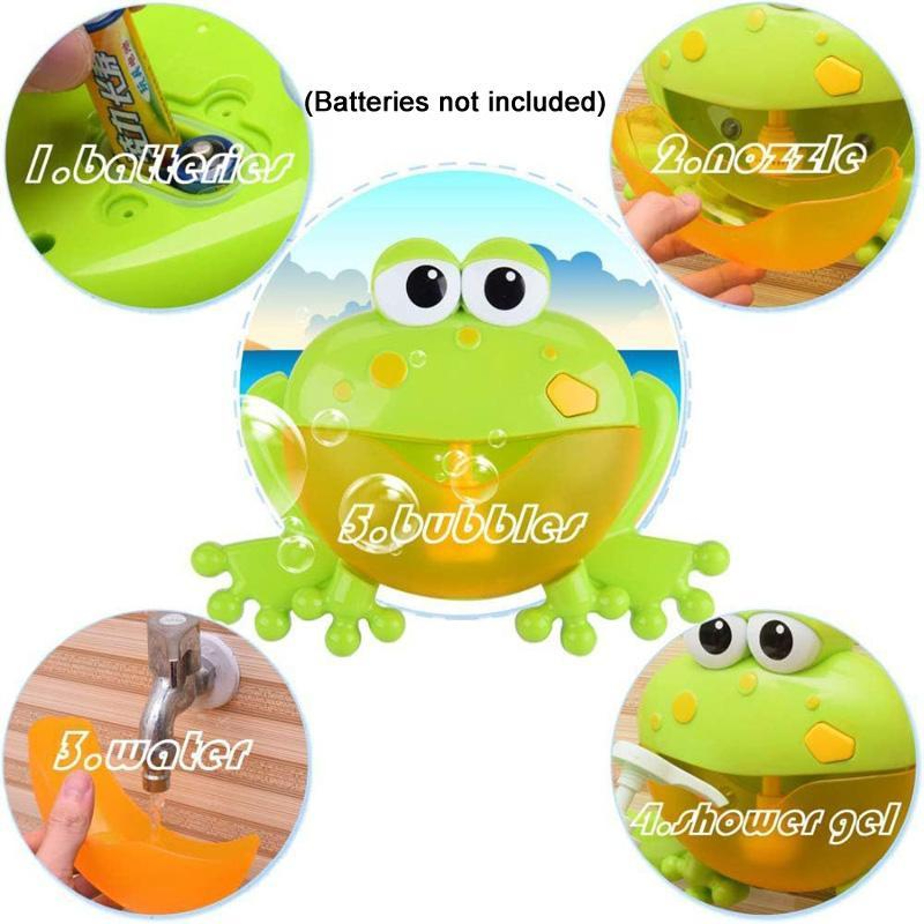 Musical Frog Bubble Bath Toy Automatic Bath Bubble Machine For Kids 9