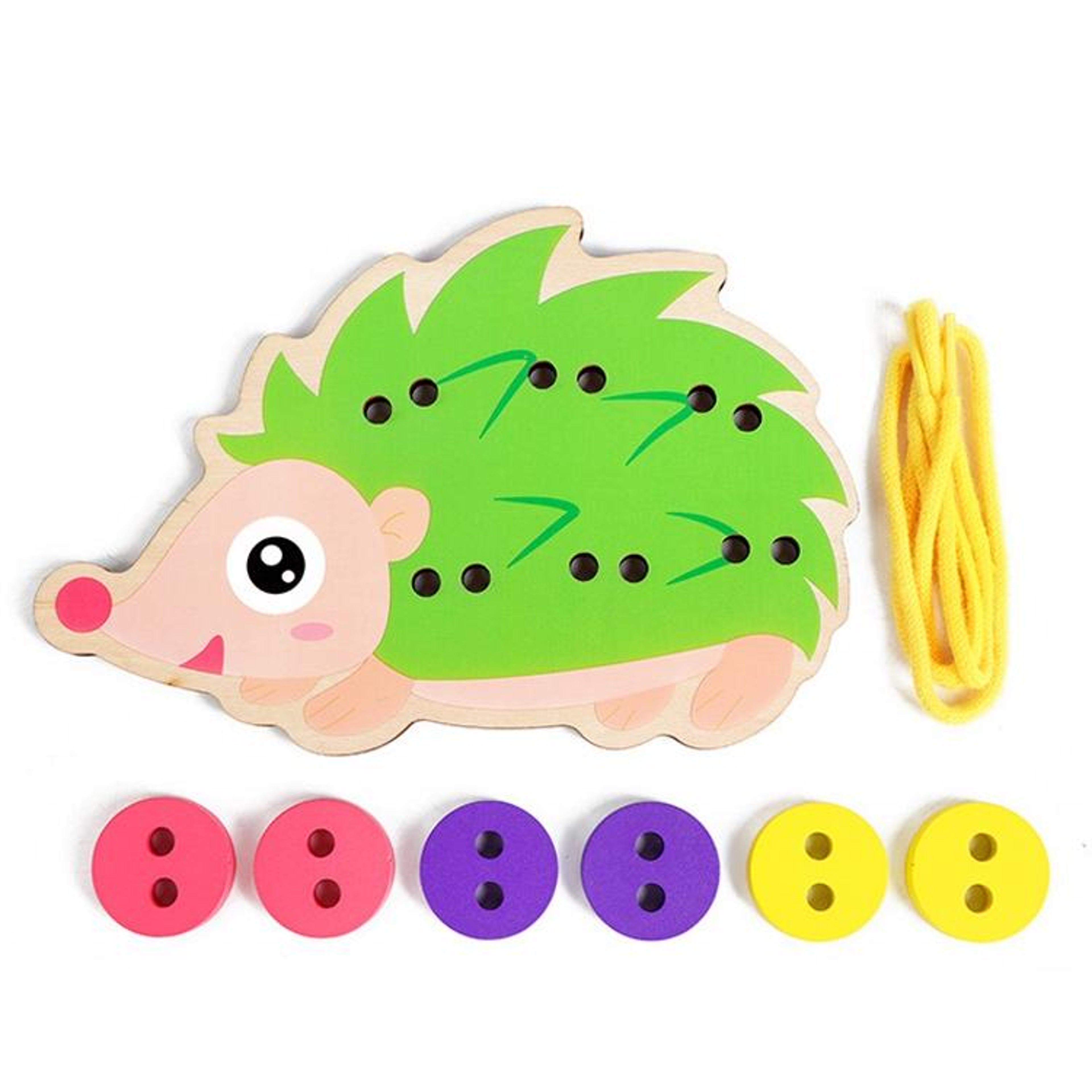 Hedgehog Fine Motor Skills Toy Montessori Threading Toy For Toddlers Educational Puzzle Set 1