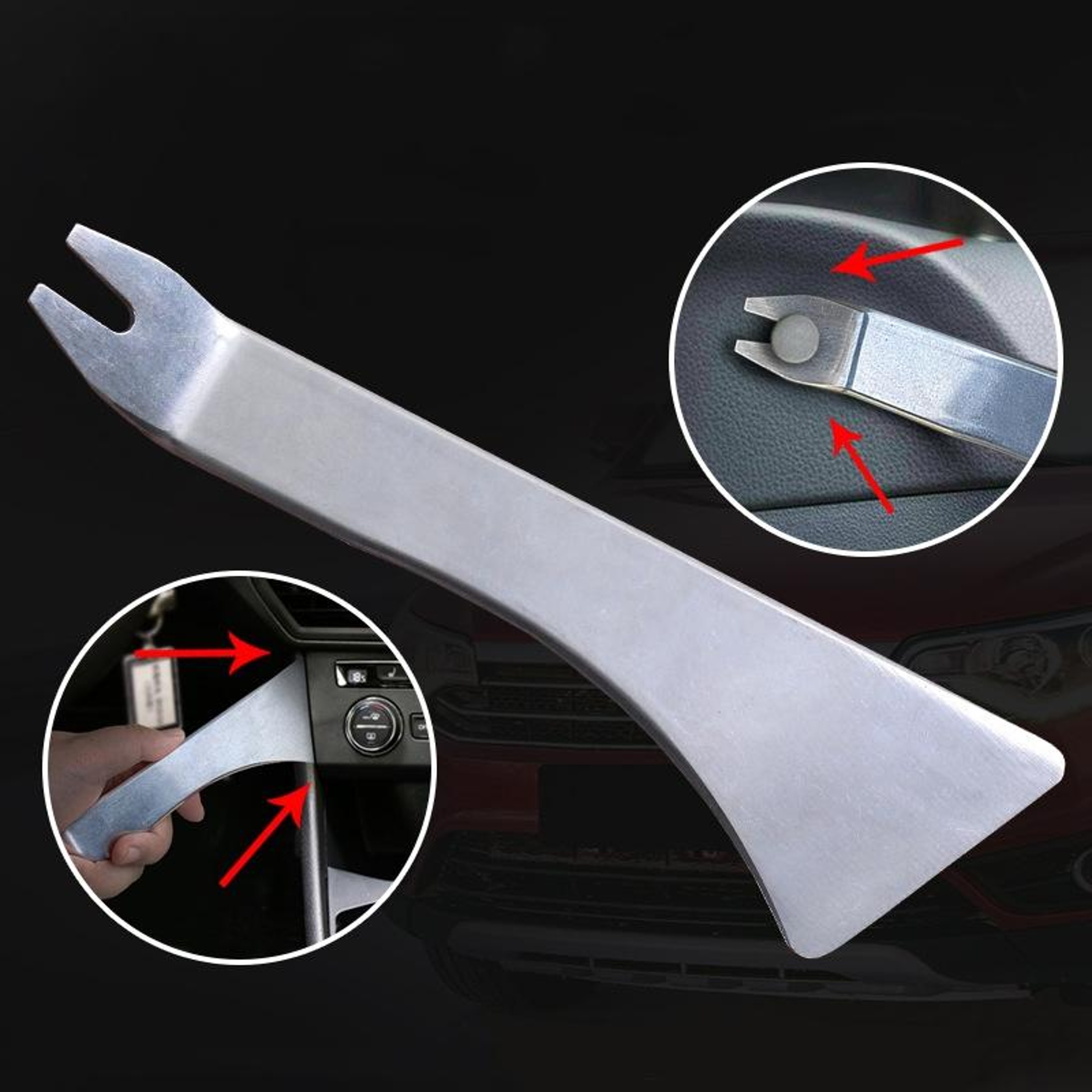 Stainless Steel Car Trim Removal Tool Dual End Auto Panel Pry Tool for Door Panel and Speaker Disassembly – view 6