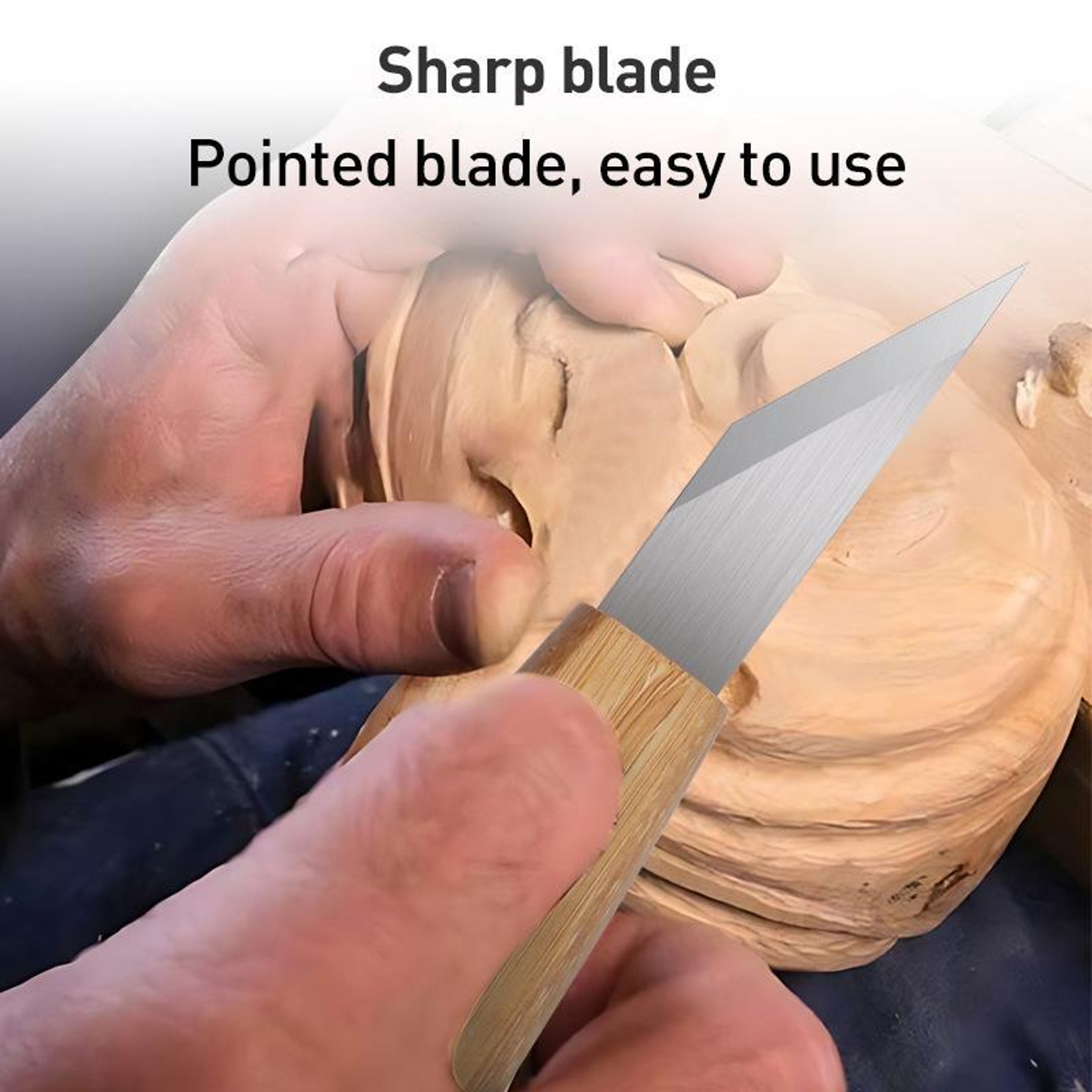 Long Blade Wood Carving Knife with Walnut Handle Precision Whittling Knife – view 6