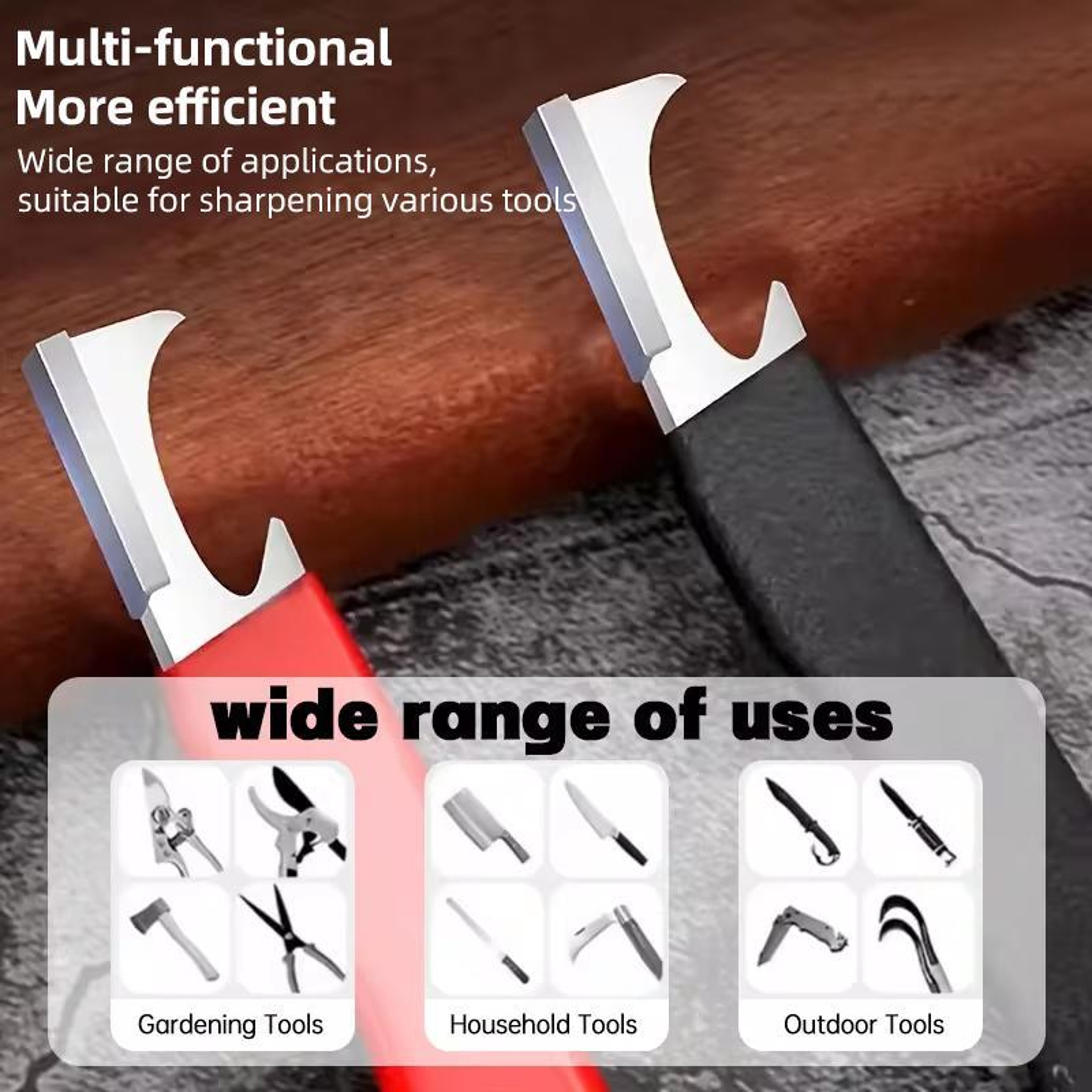 Multifunctional Garden Tool Sharpener Manual Quick Sharpening Tool for Blades and Gardening Tools – view 8