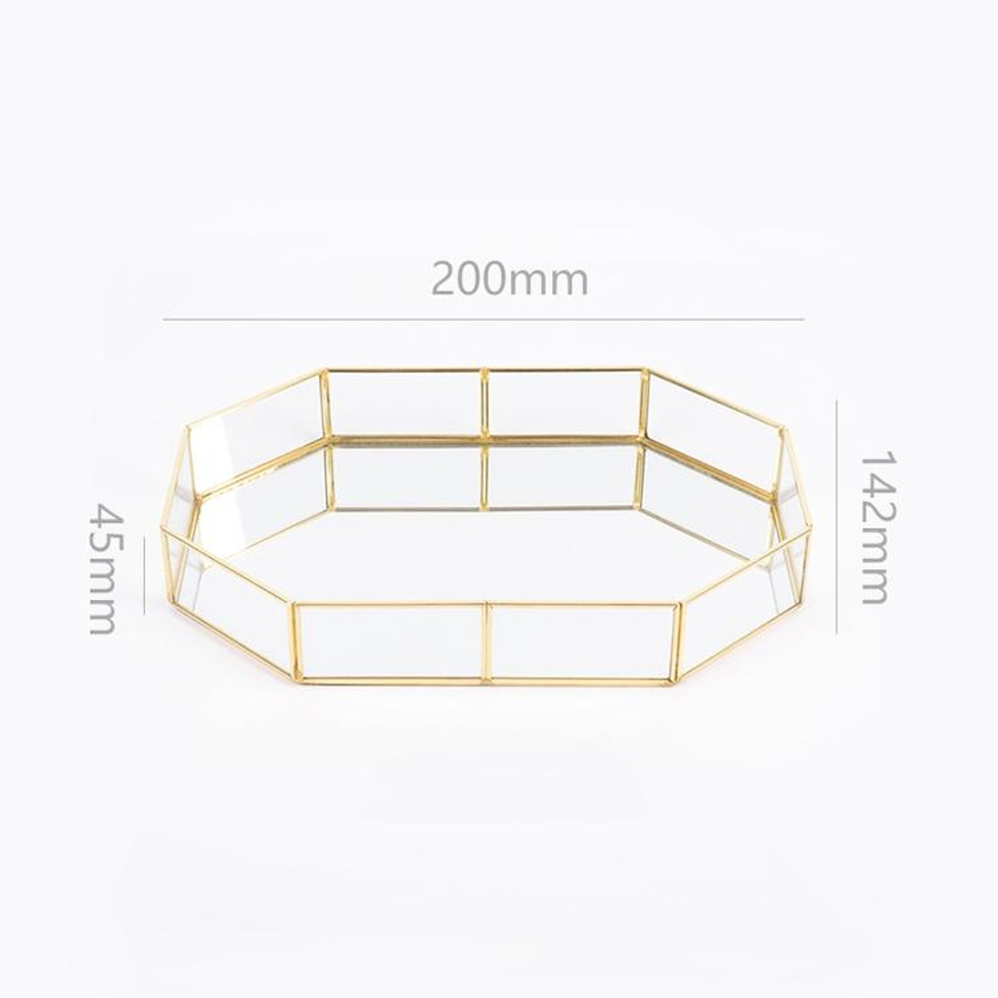 Vintage Glass Vanity Tray Gold Brass Mirror Jewelry Organizer for Cosmetics Perfume and Decor – view 2