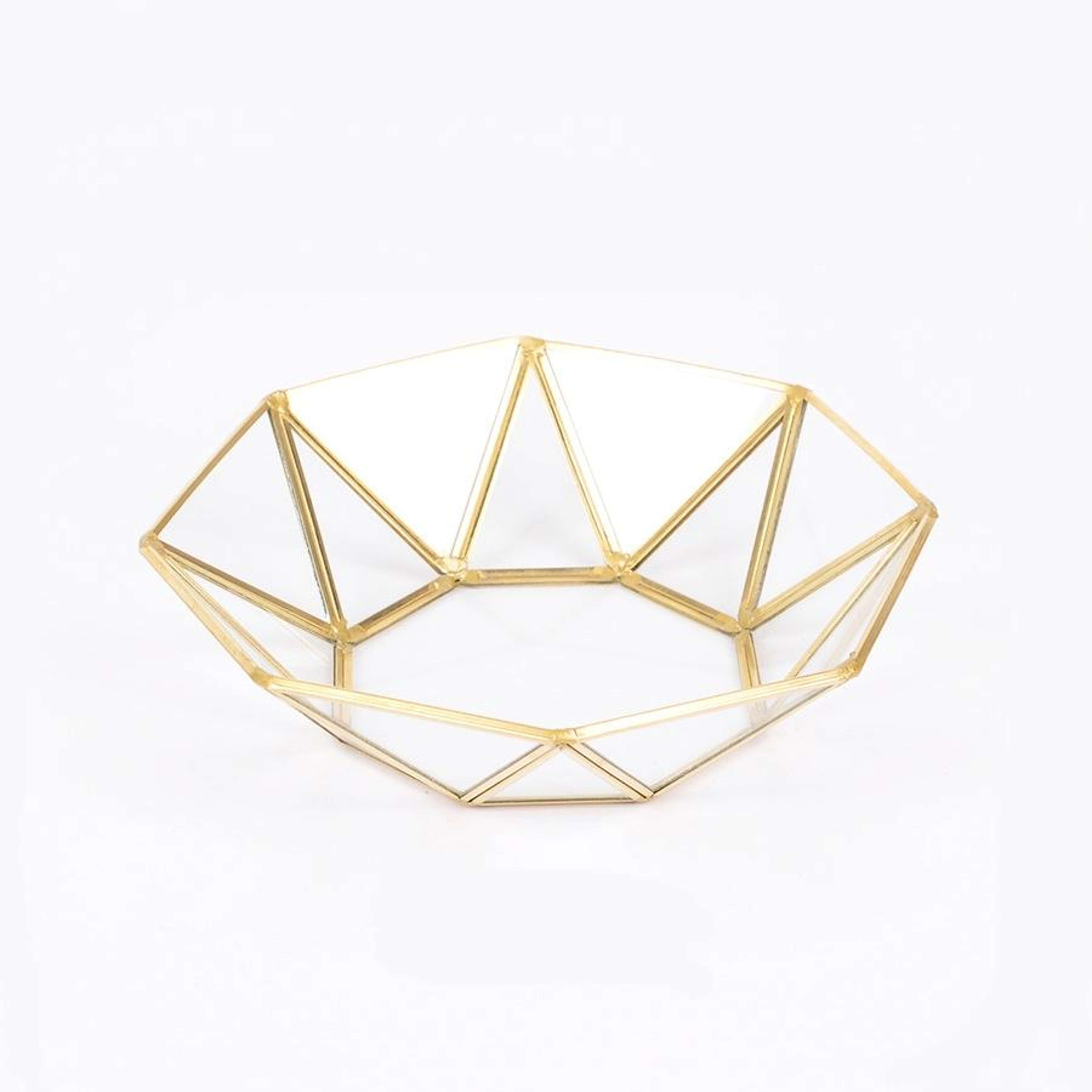 Vintage Glass Vanity Tray Gold Brass Mirror Jewelry Organizer for Cosmetics Perfume and Decor – view 7