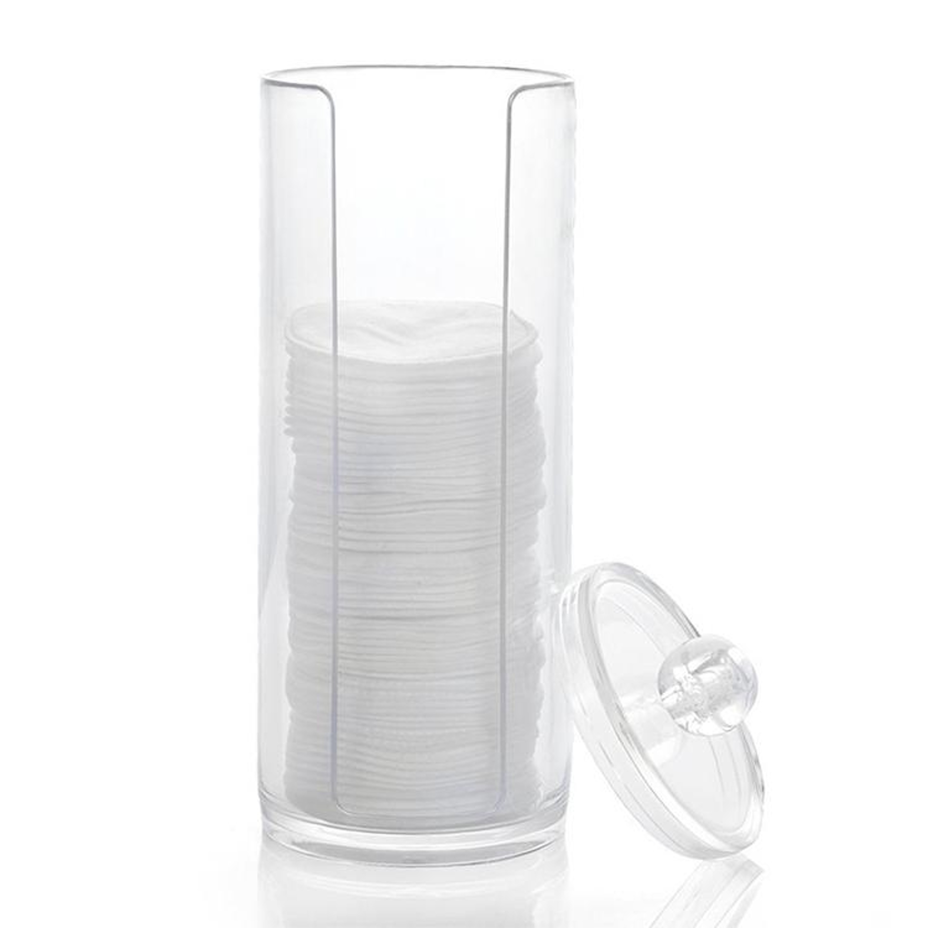Clear Cotton Pad Holder Round Makeup Organizer Dustproof Cosmetic Storage Box – view 1