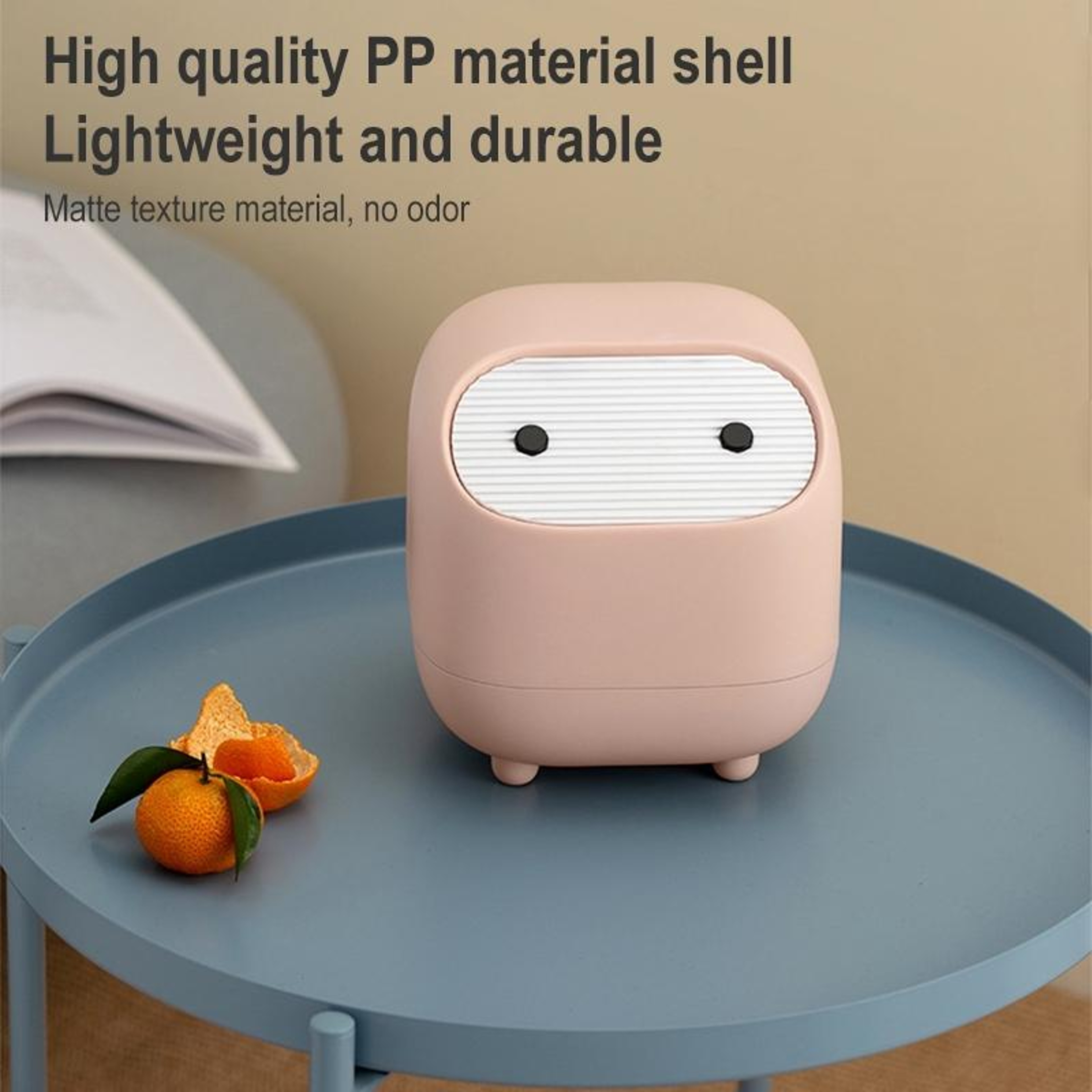 Mini Desktop Trash Can with Push Lid Hidden Desk Trash Bin for Office Home Vanity – view 6